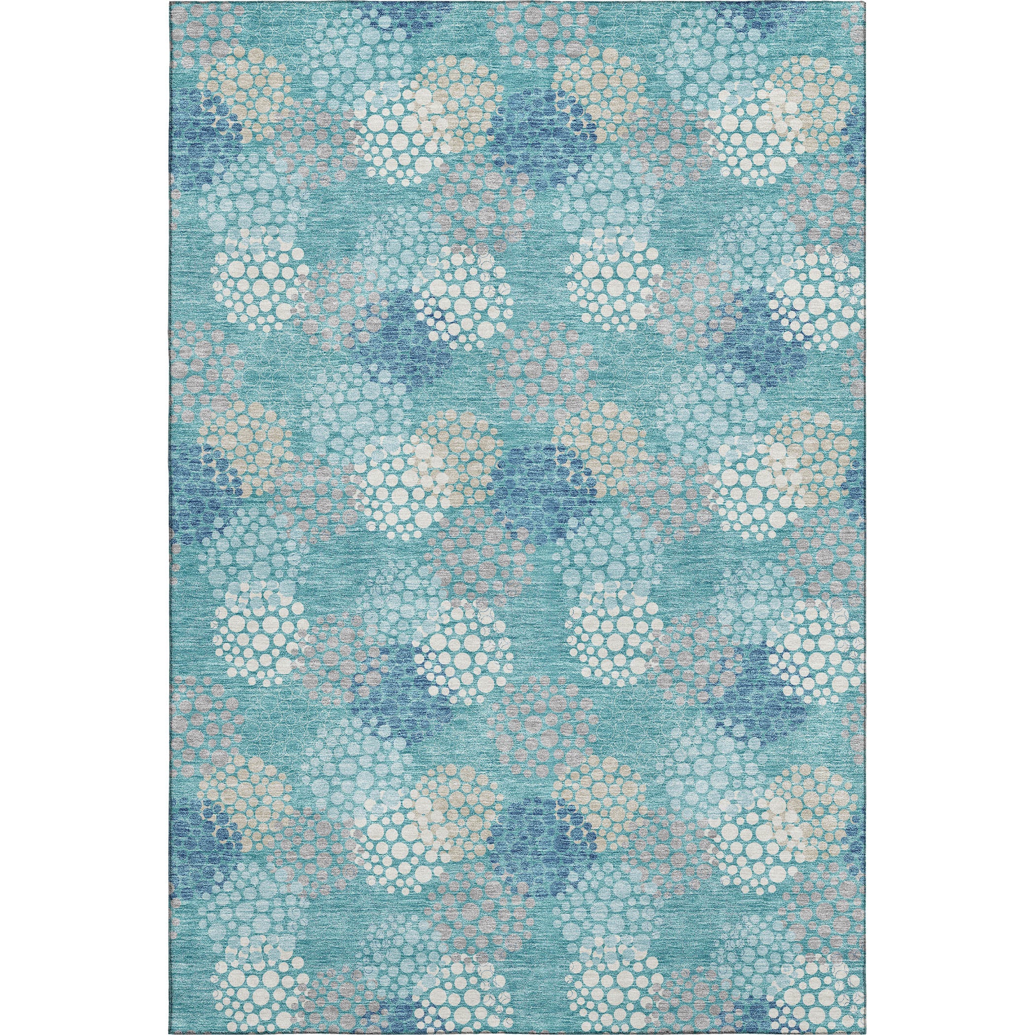 Havana Machine Washable Transitional Teal Rug 2'6" x 3'10" #shape_Rectangle