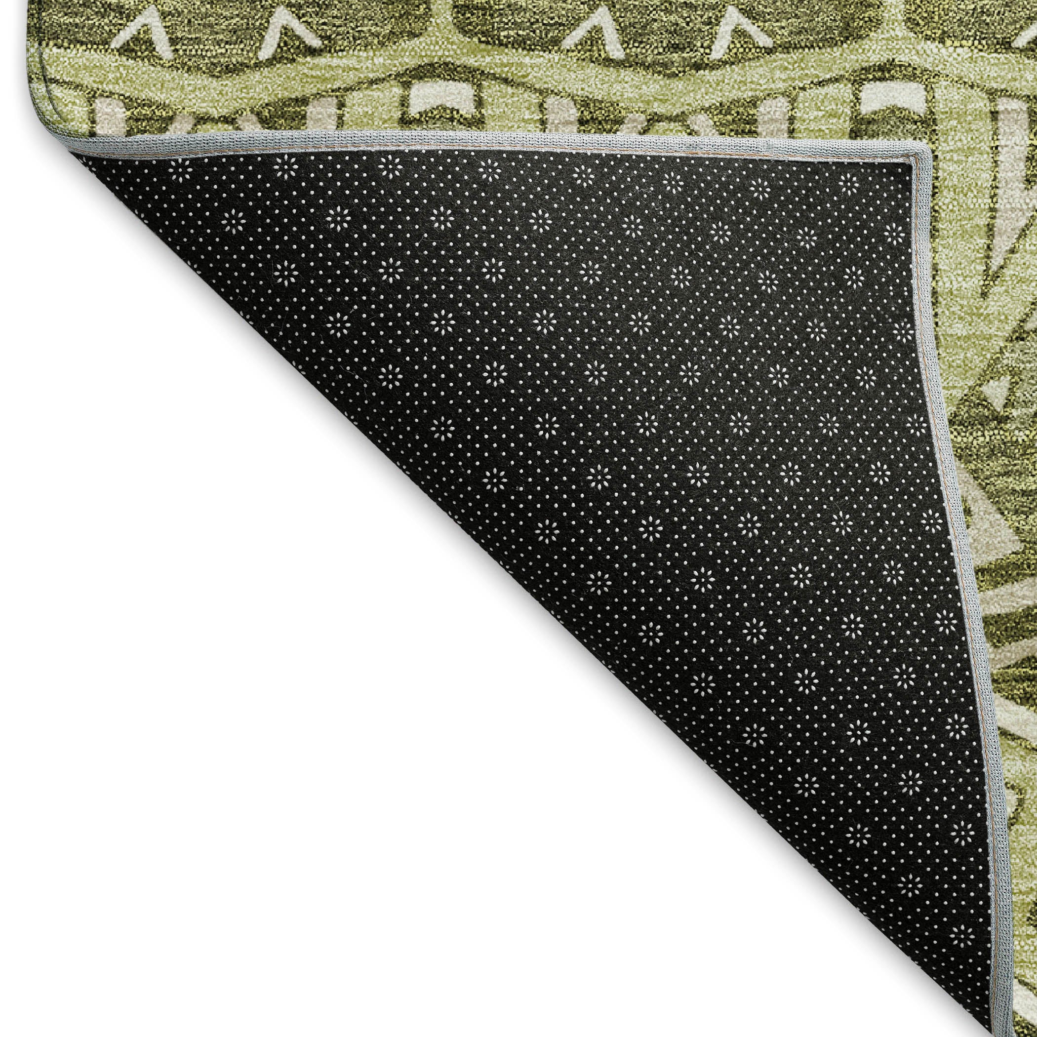 Antigua Machine Washable Transitional Aloe Green Rug 1'8" x 2'6" #shape_Rectangle