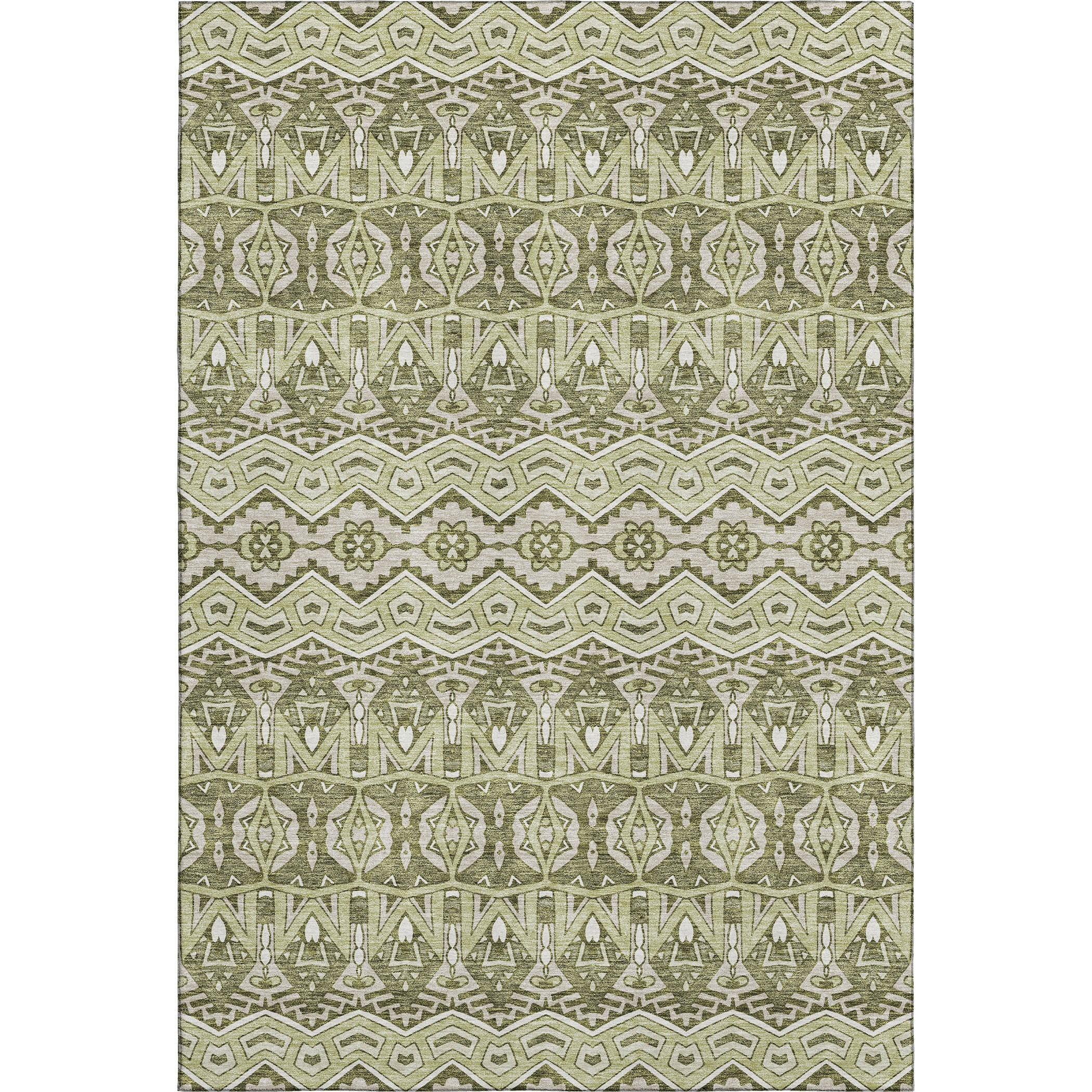Antigua Machine Washable Transitional Aloe Green Rug 2'6" x 3'10" #shape_Rectangle