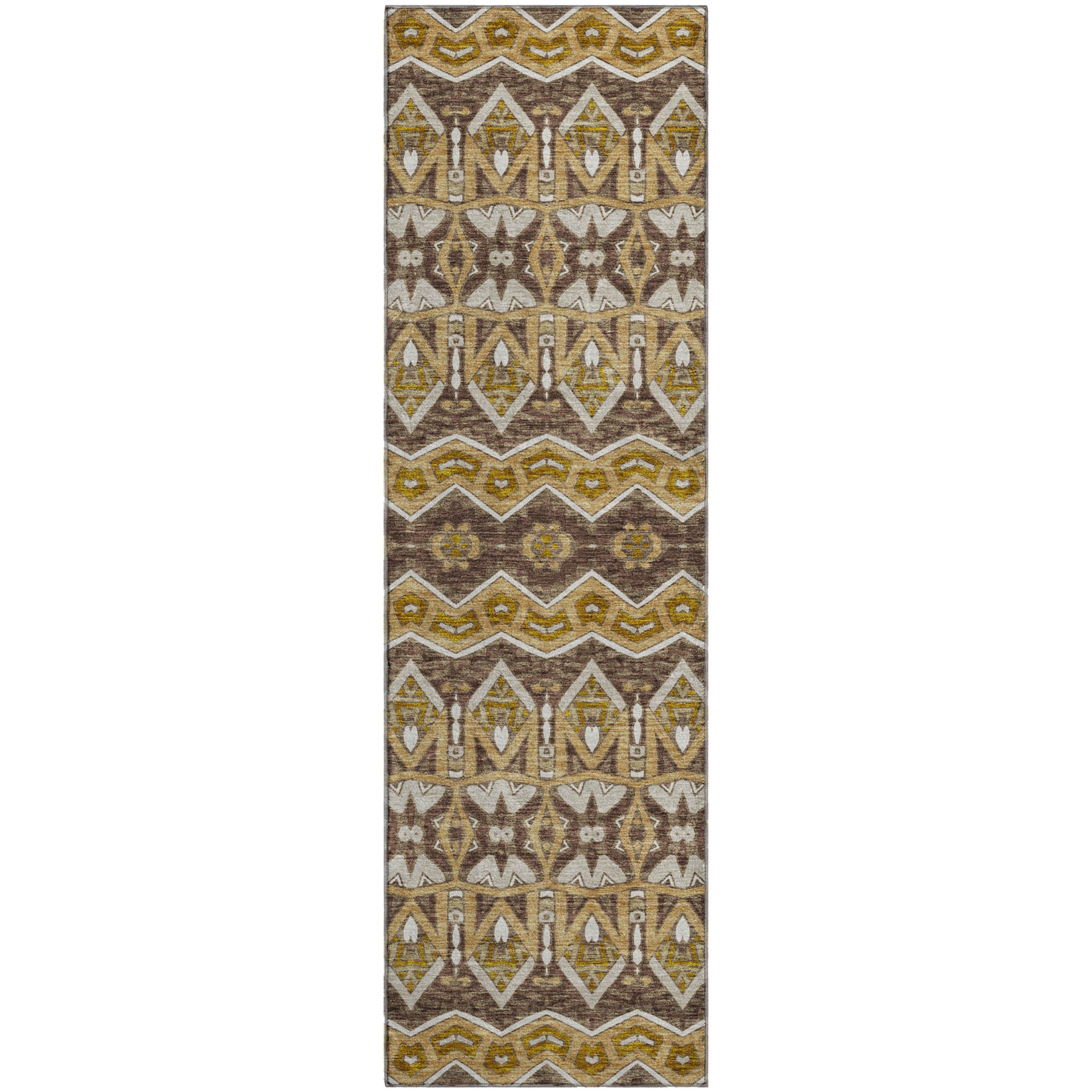 Antigua Machine Washable Transitional Gold Rug 2'3" x 7'6" #shape_Runner
