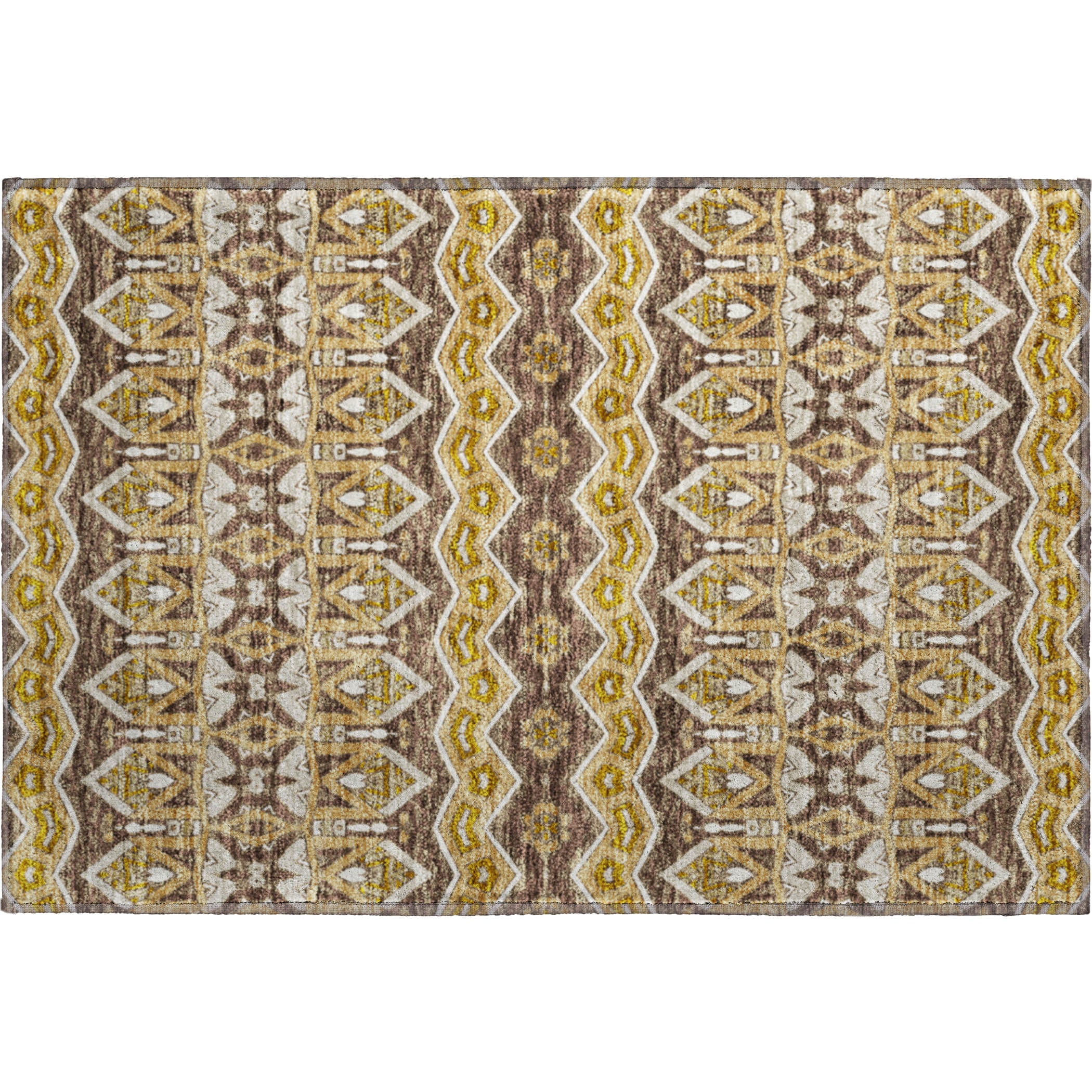 Antigua Machine Washable Transitional Gold Rug 1'8" x 2'6" #shape_Rectangle