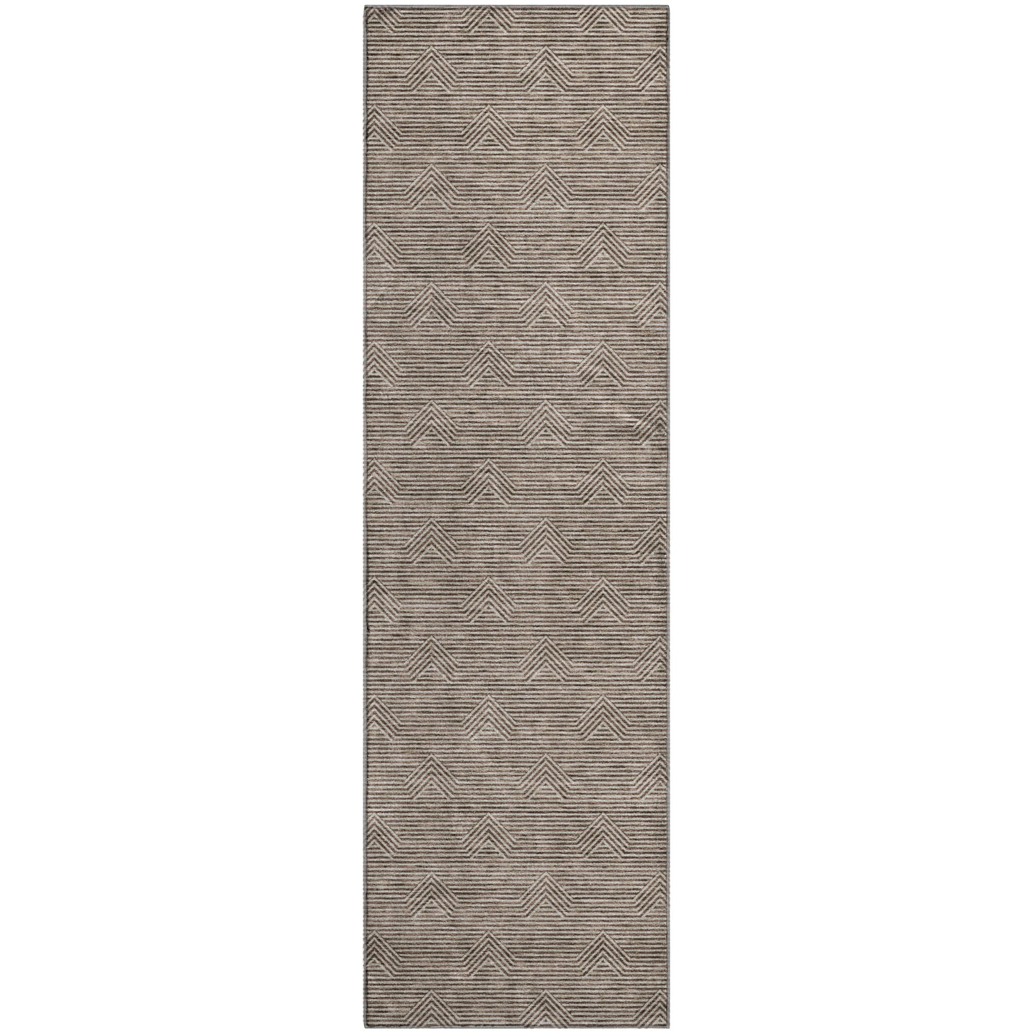 Queenstown Machine Washable Transitional Brown Rug 2'3" x 7'6" #shape_Runner