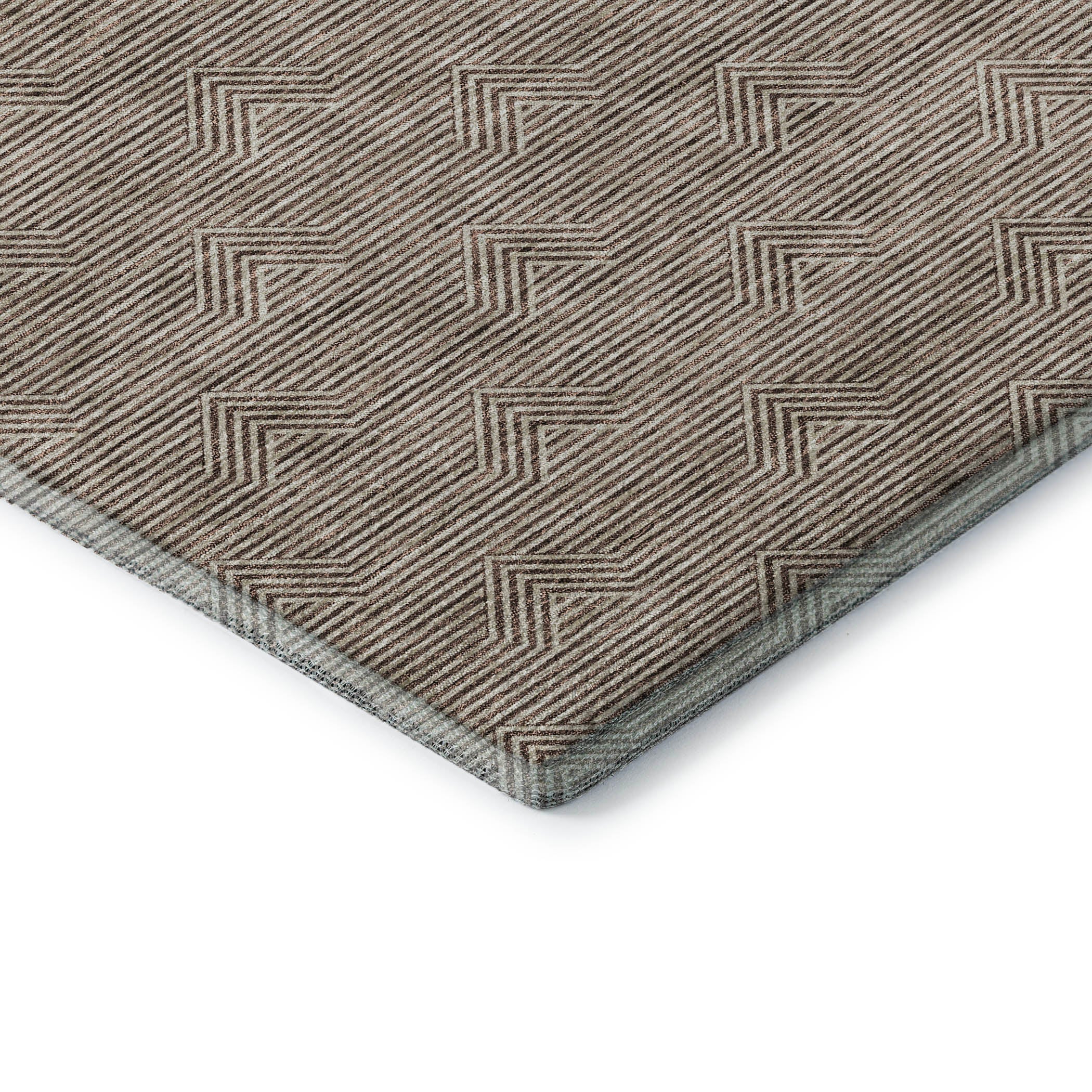Queenstown Machine Washable Transitional Brown Rug 1'8" x 2'6" #shape_Rectangle