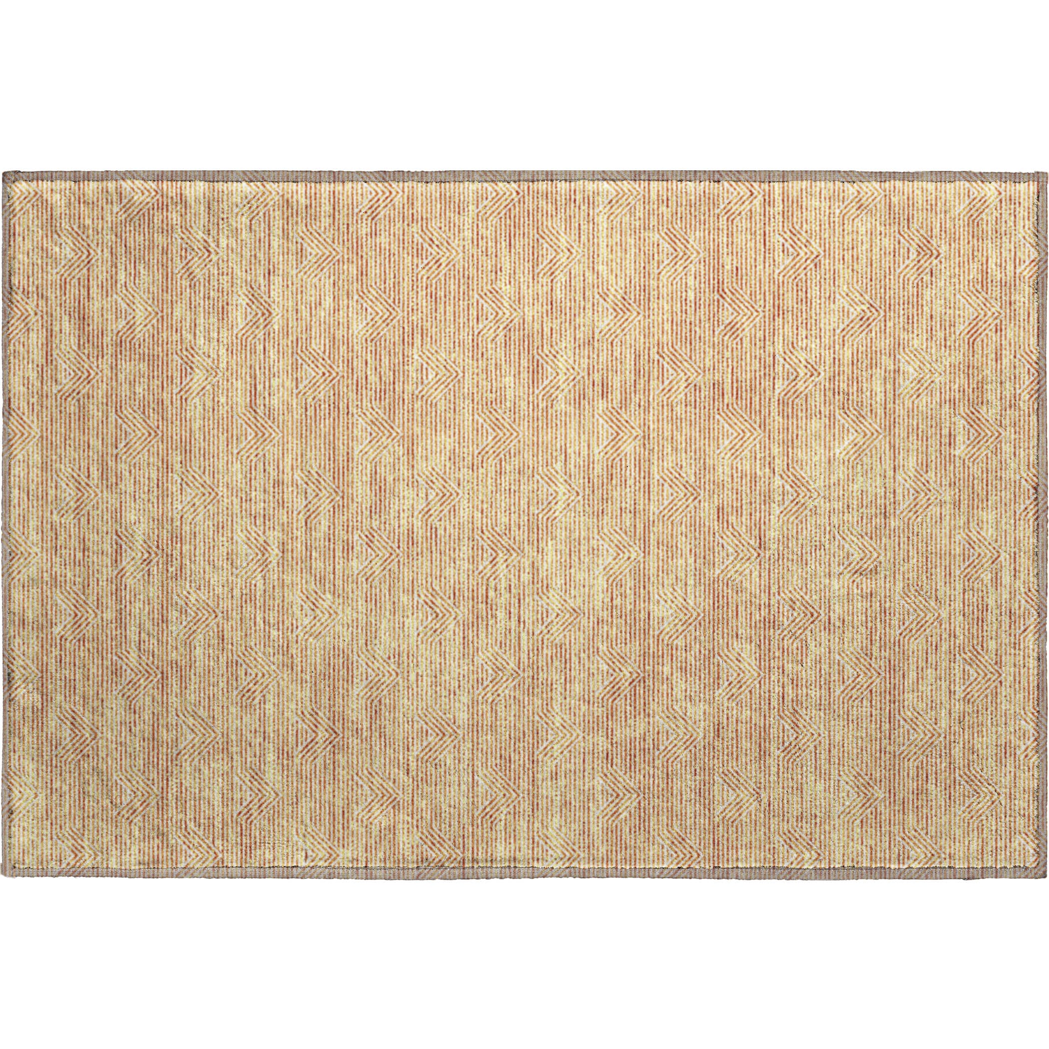 Queenstown Machine Washable Transitional Orange Rug 1'8" x 2'6" #shape_Rectangle