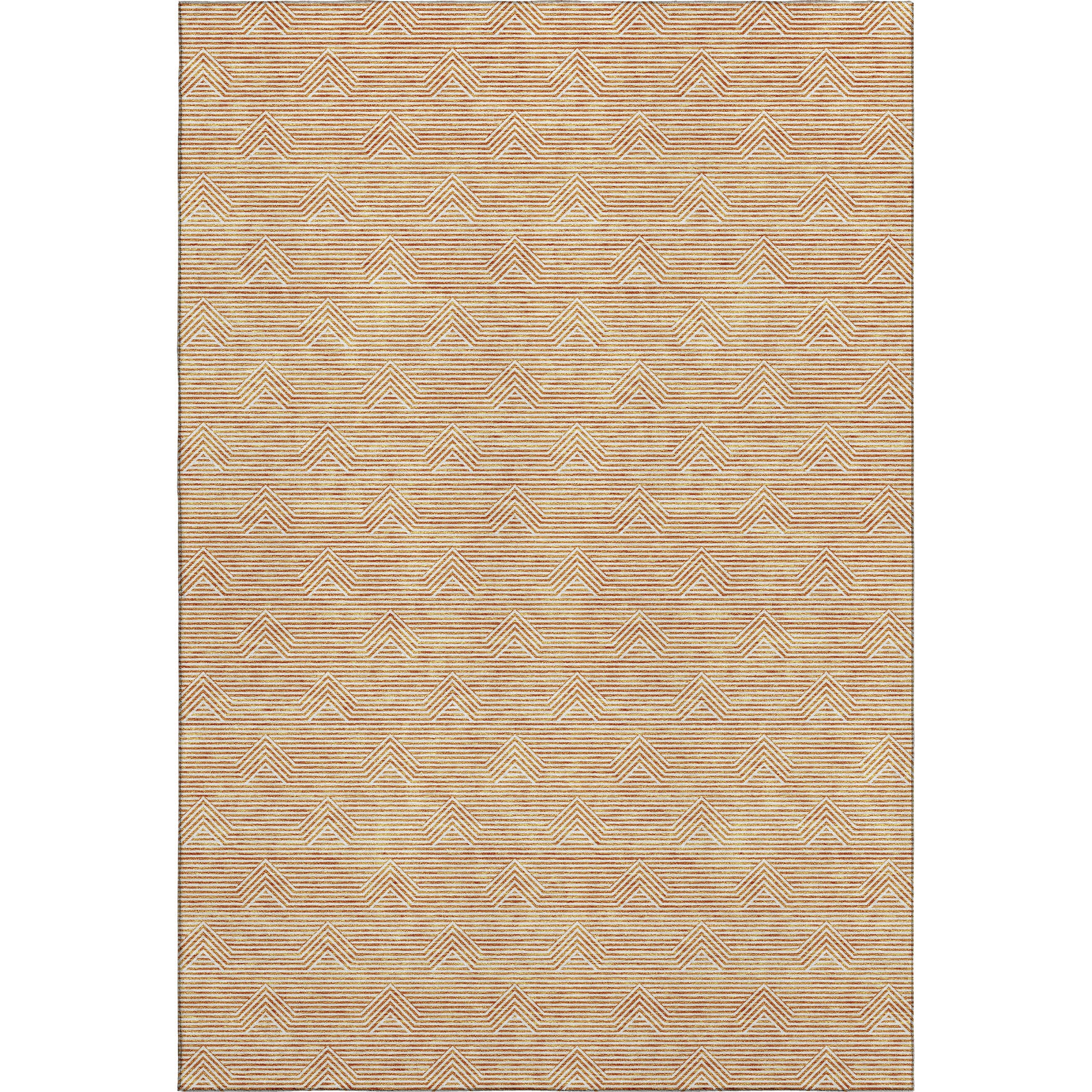 Queenstown Machine Washable Transitional Orange Rug 2'6" x 3'10" #shape_Rectangle