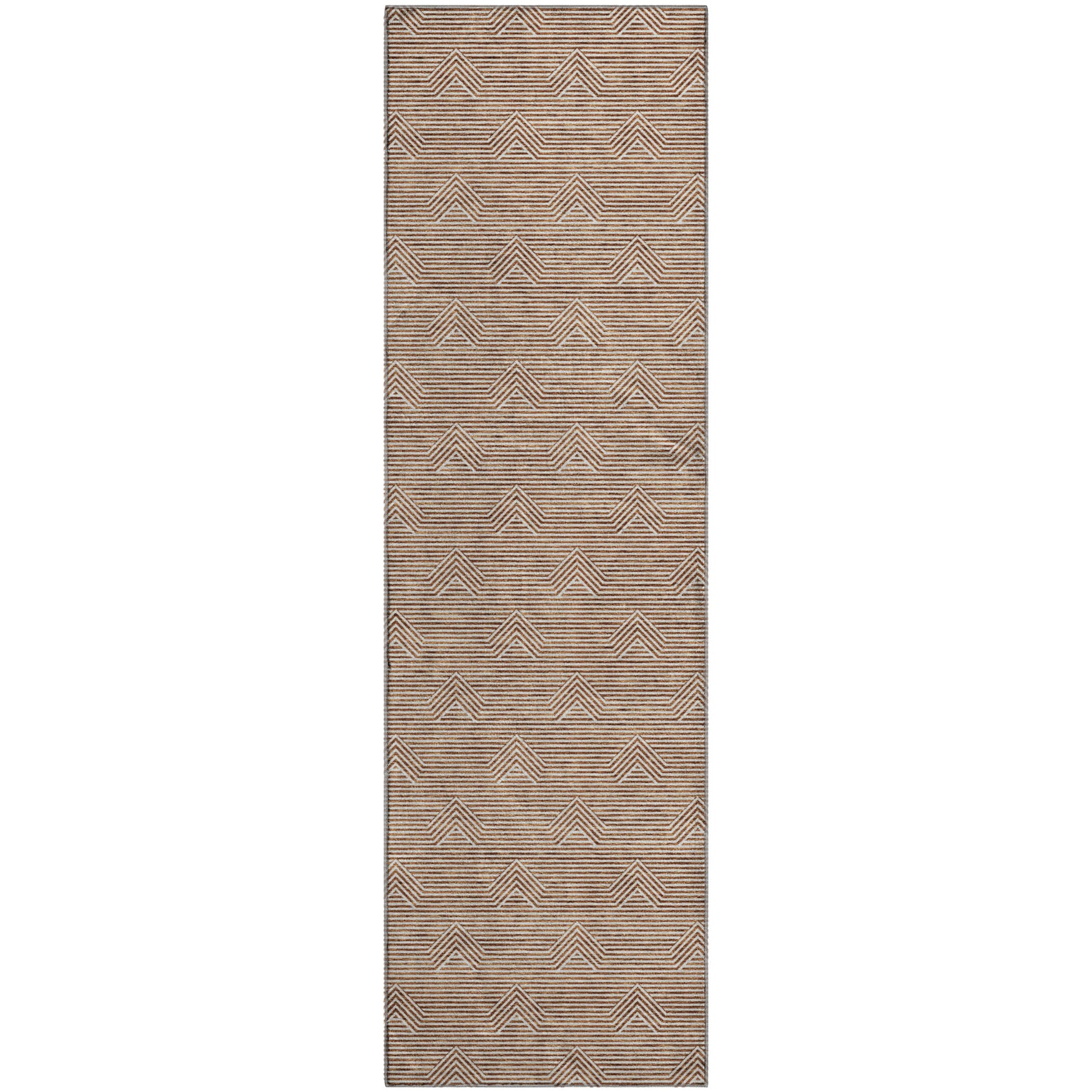 Queenstown Machine Washable Transitional Paprika Orange Rug 2'3" x 7'6" #shape_Runner