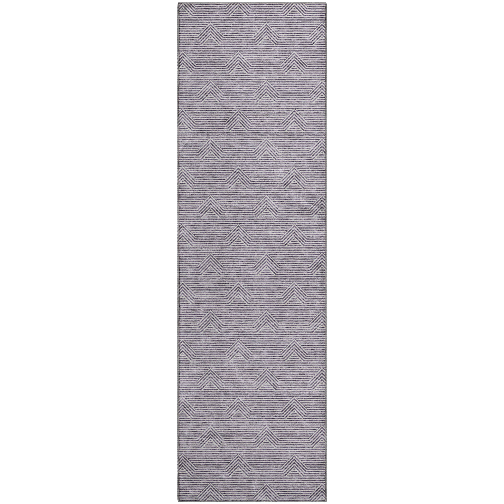 Queenstown Machine Washable Transitional Purple Rug 2'3" x 7'6" #shape_Runner