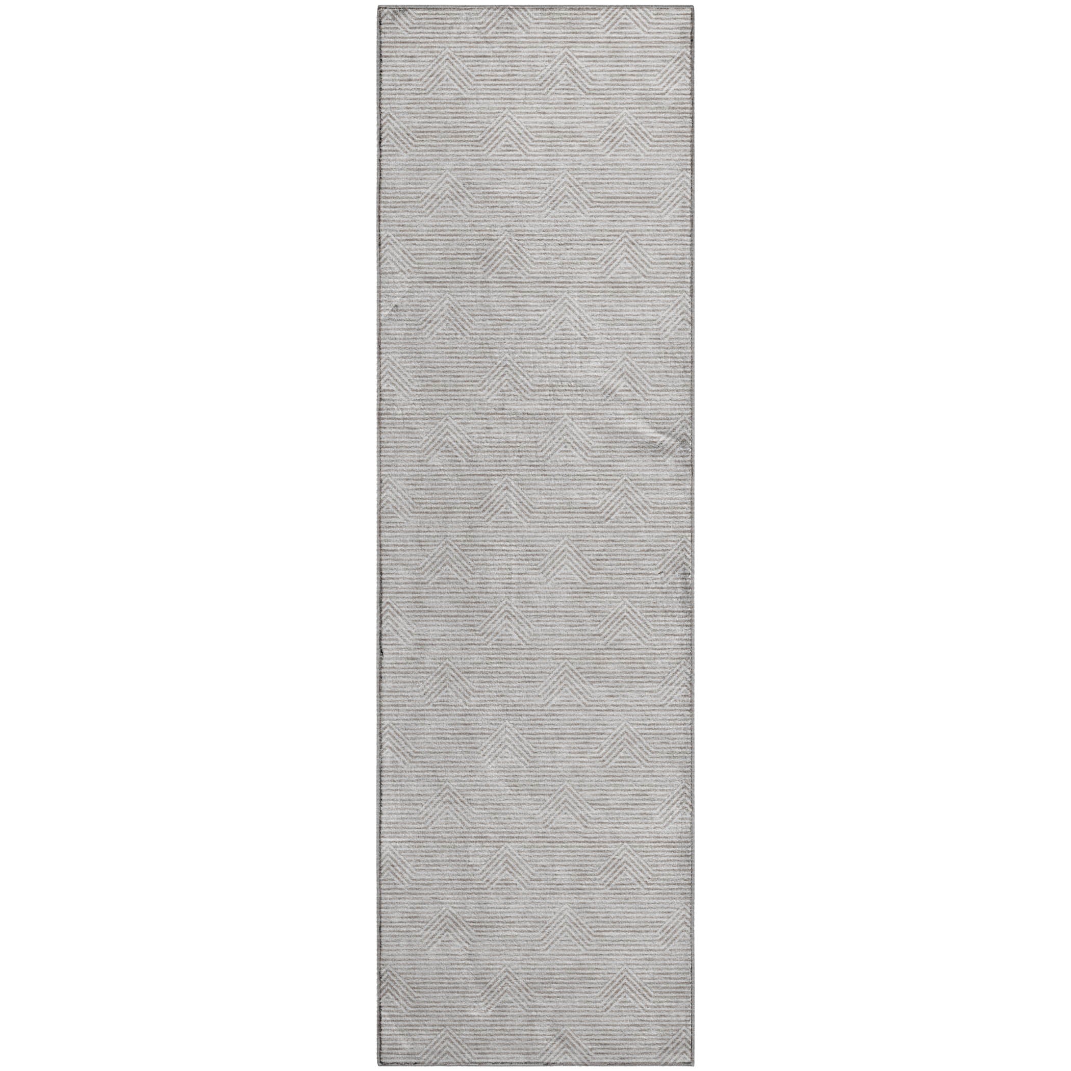 Queenstown Machine Washable Transitional Taupe Brown Rug 2'3" x 7'6" #shape_Runner