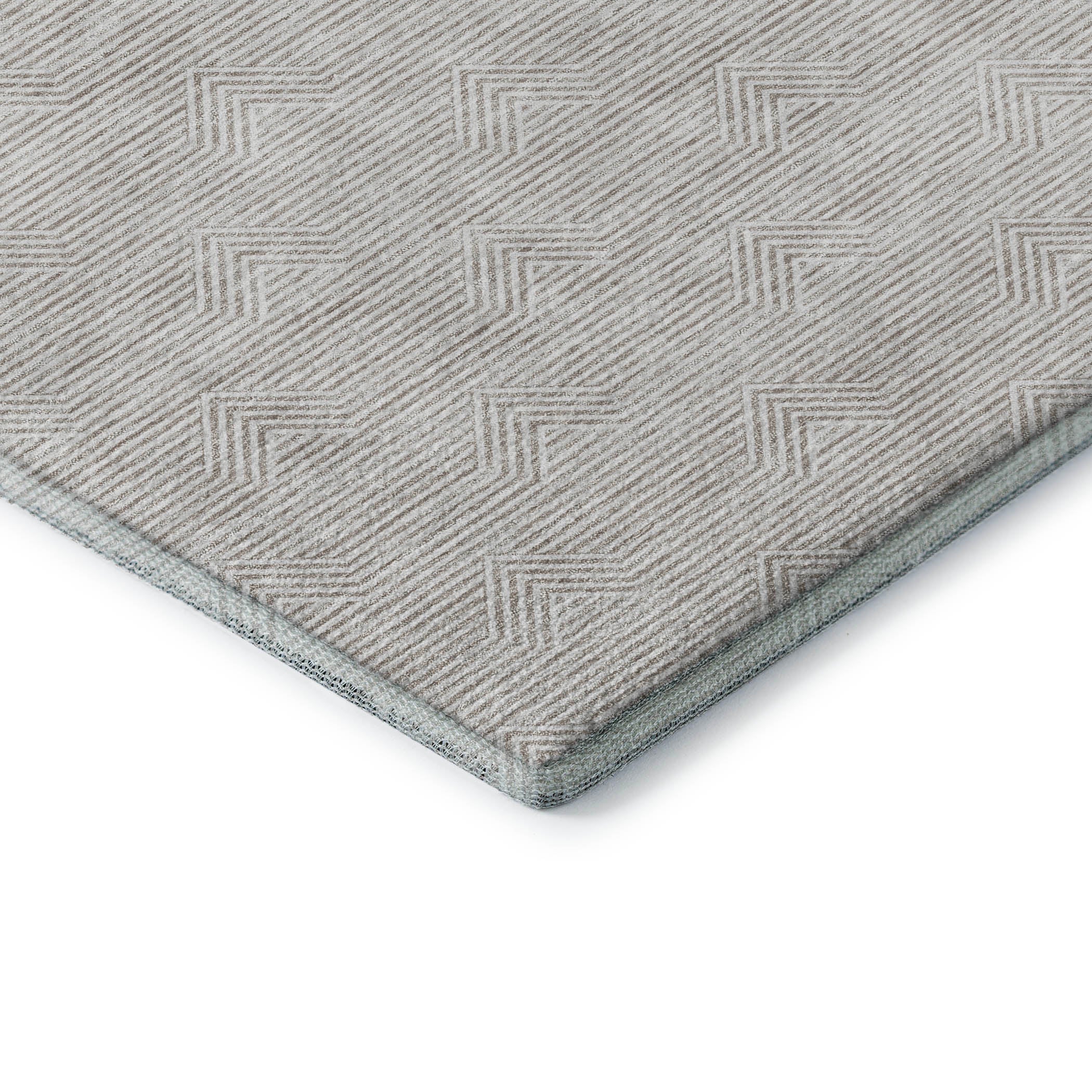 Queenstown Machine Washable Transitional Taupe Brown Rug 1'8" x 2'6" #shape_Rectangle