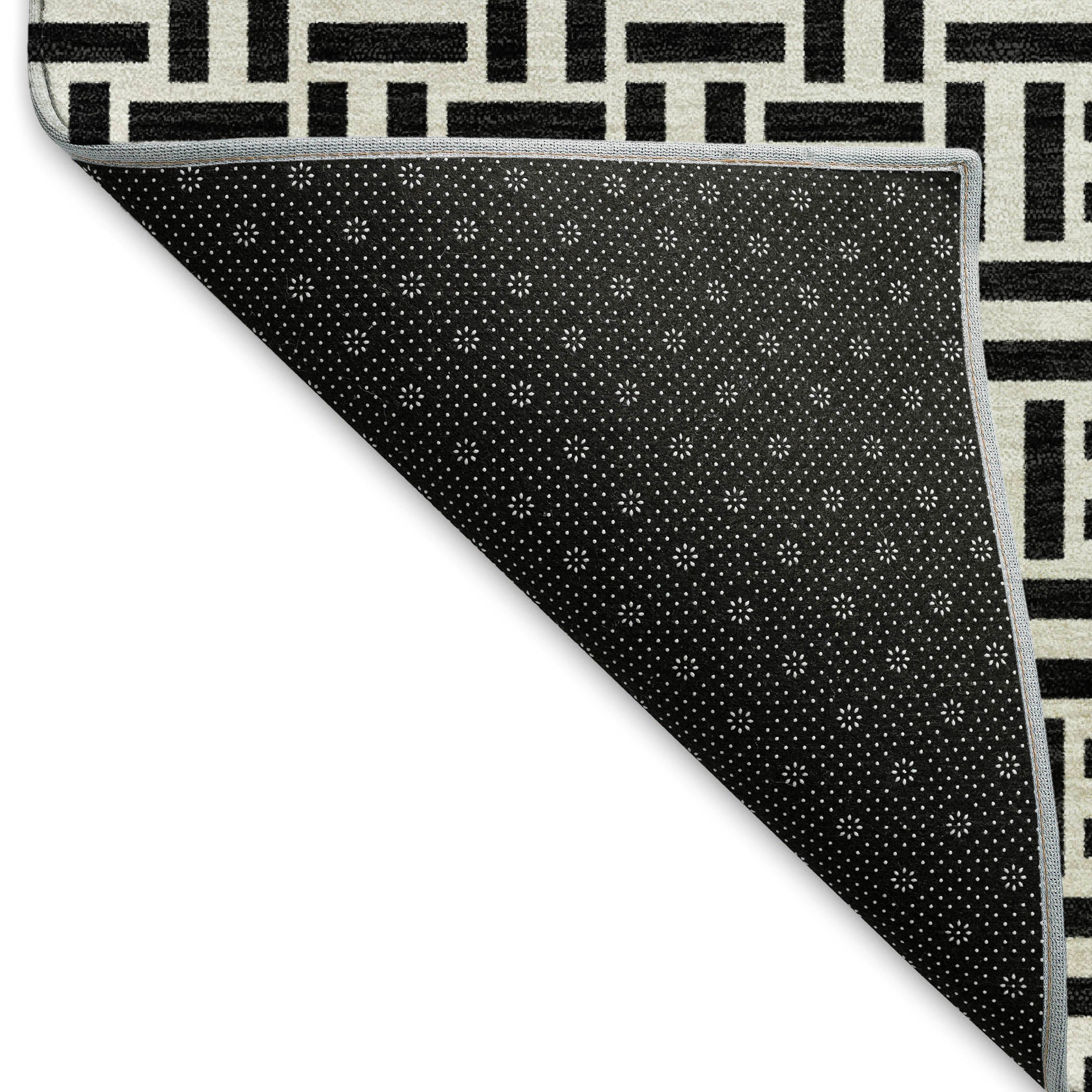 Oaxaca Machine Washable Transitional Black Rug 1'8" x 2'6" #shape_Rectangle