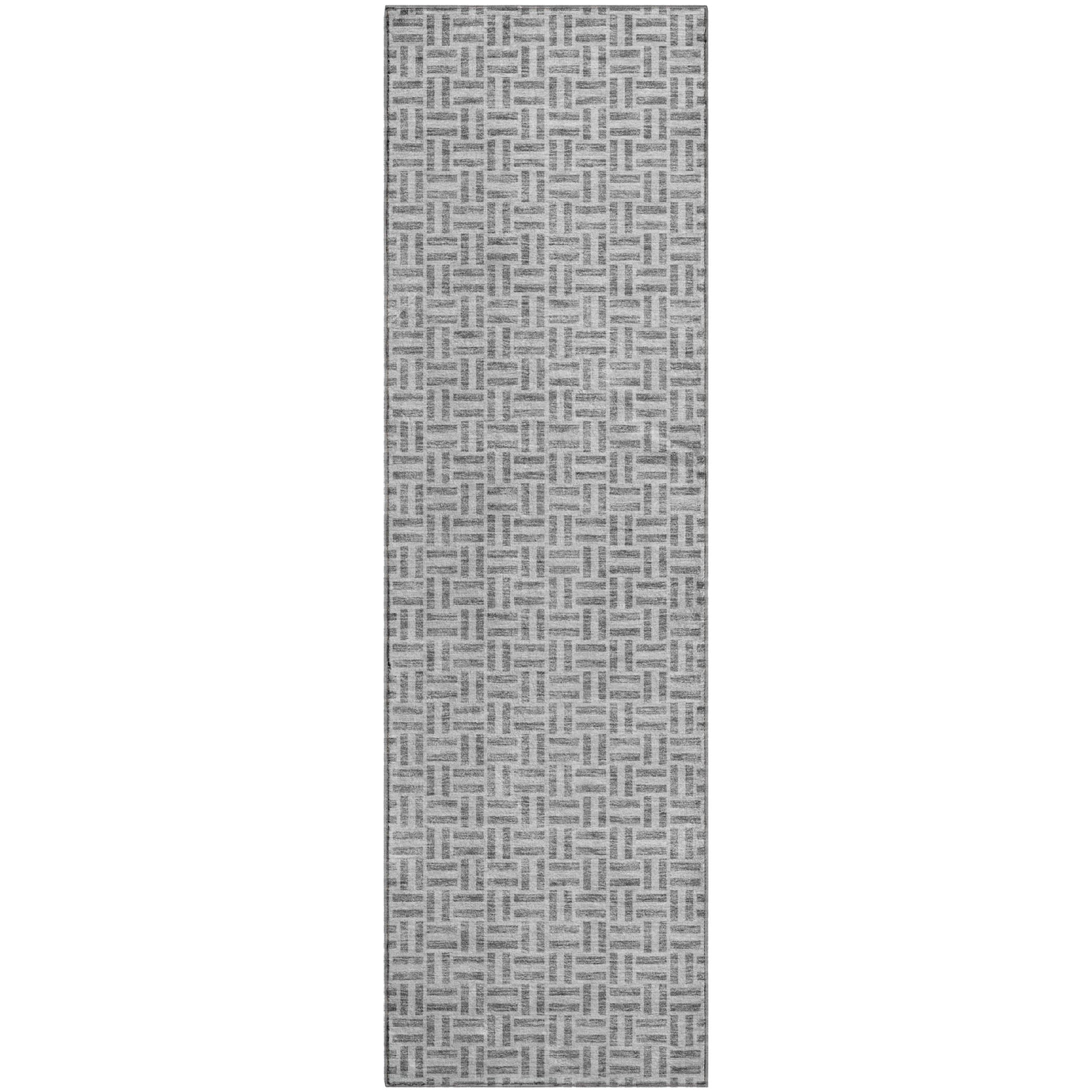 Oaxaca Machine Washable Transitional Gray Rug 2'3" x 7'6" #shape_Runner