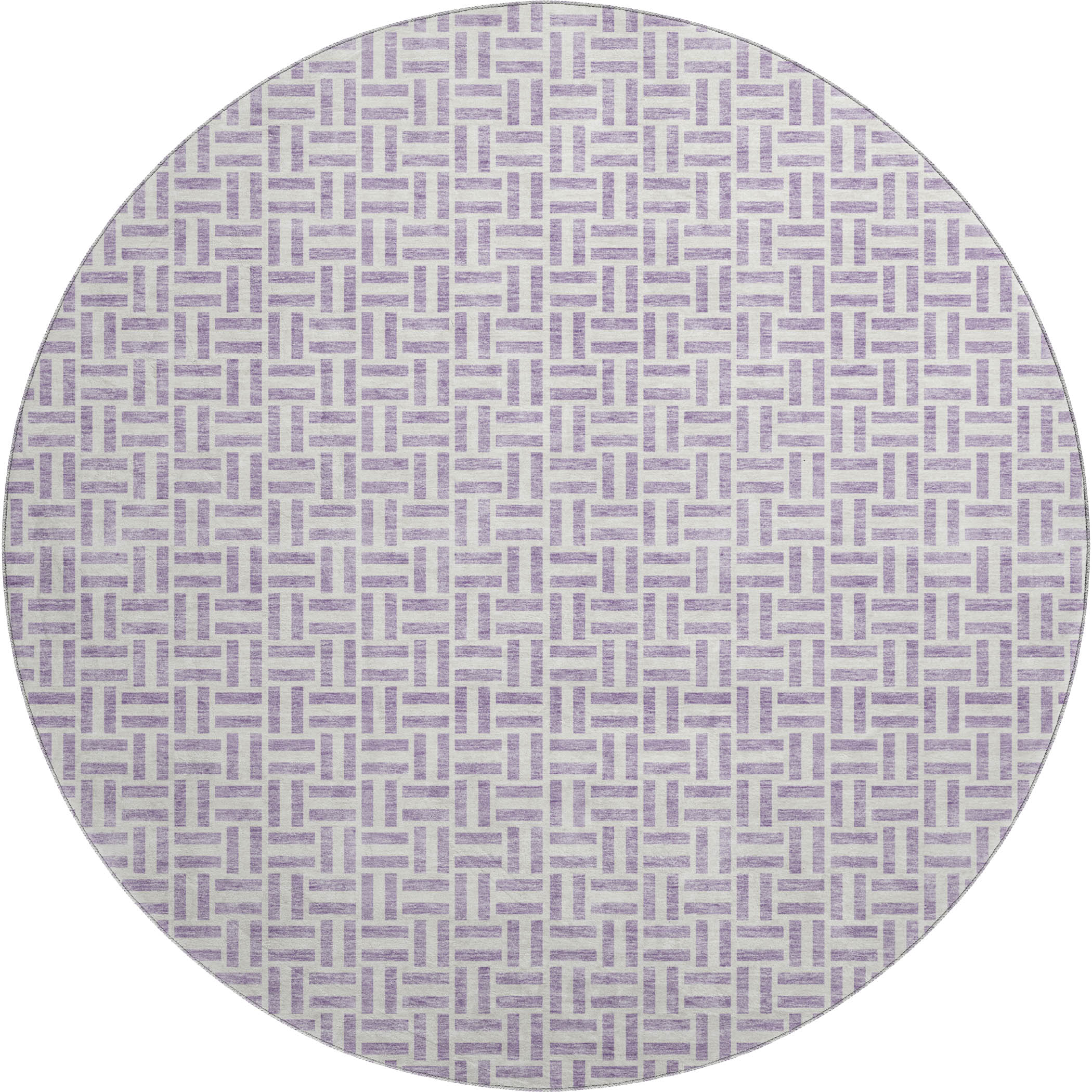 Oaxaca Machine Washable Transitional Lavender Purple Rug 8' x 8' #shape_Round