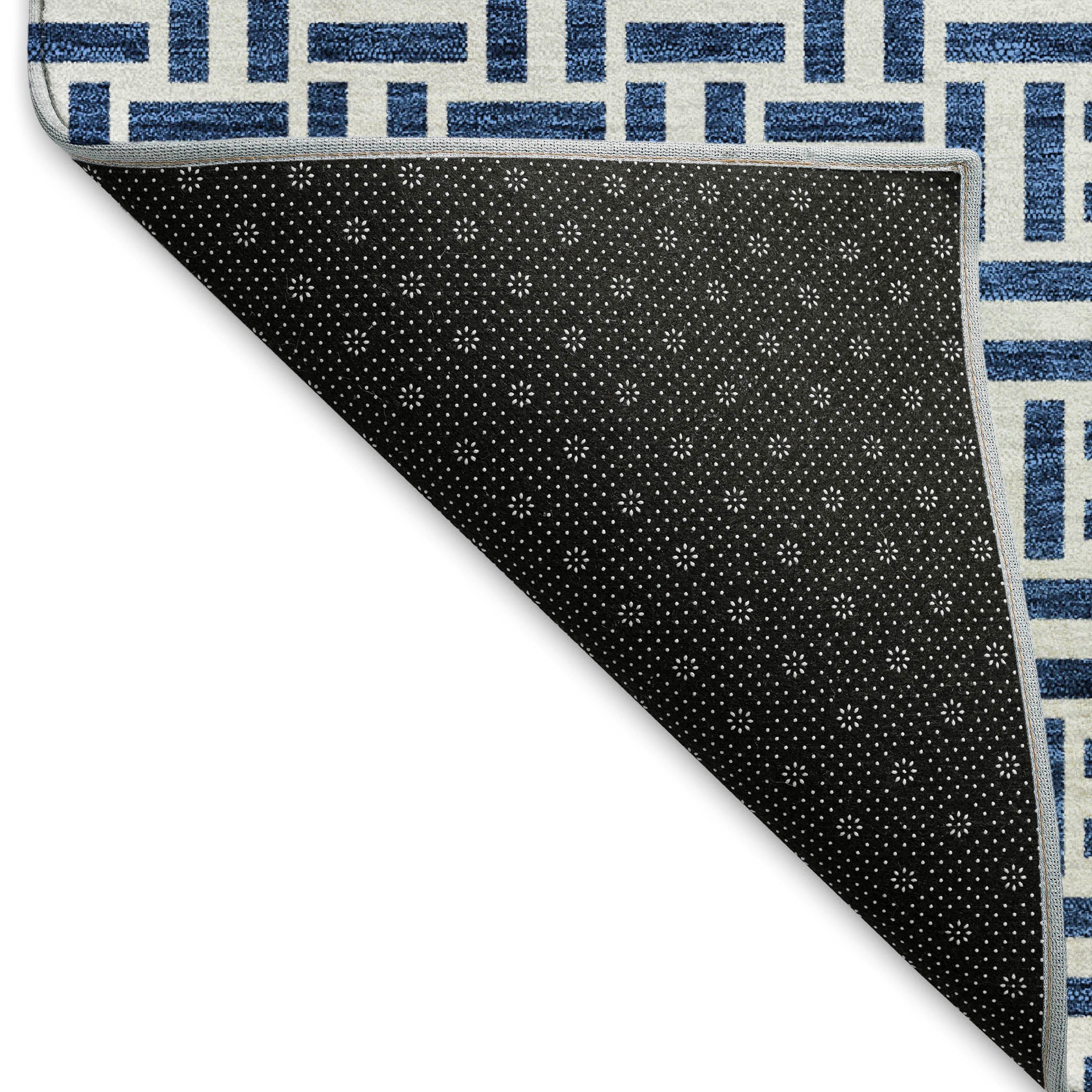 Oaxaca Machine Washable Transitional Navy Blue Rug 1'8" x 2'6" #shape_Rectangle
