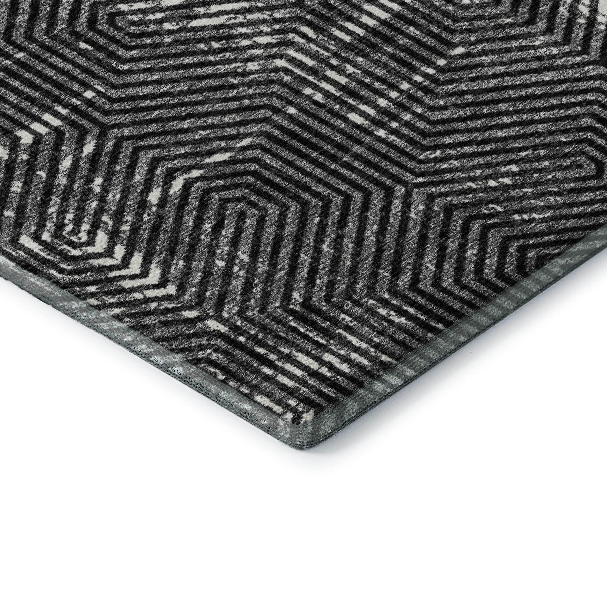 Bern Machine Washable Transitional Black Rug 1'8" x 2'6" #shape_Rectangle