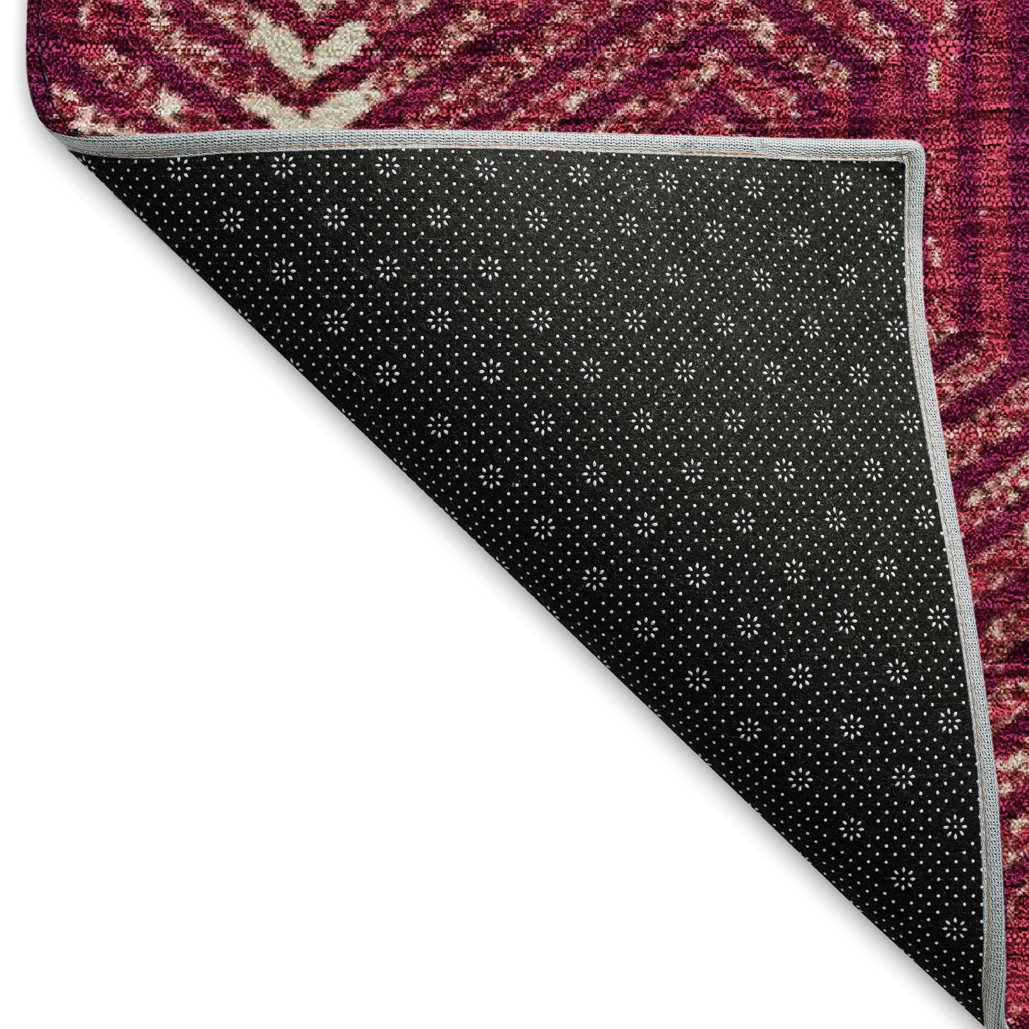 Bern Machine Washable Transitional Burgundy Red Rug 1'8" x 2'6" #shape_Rectangle