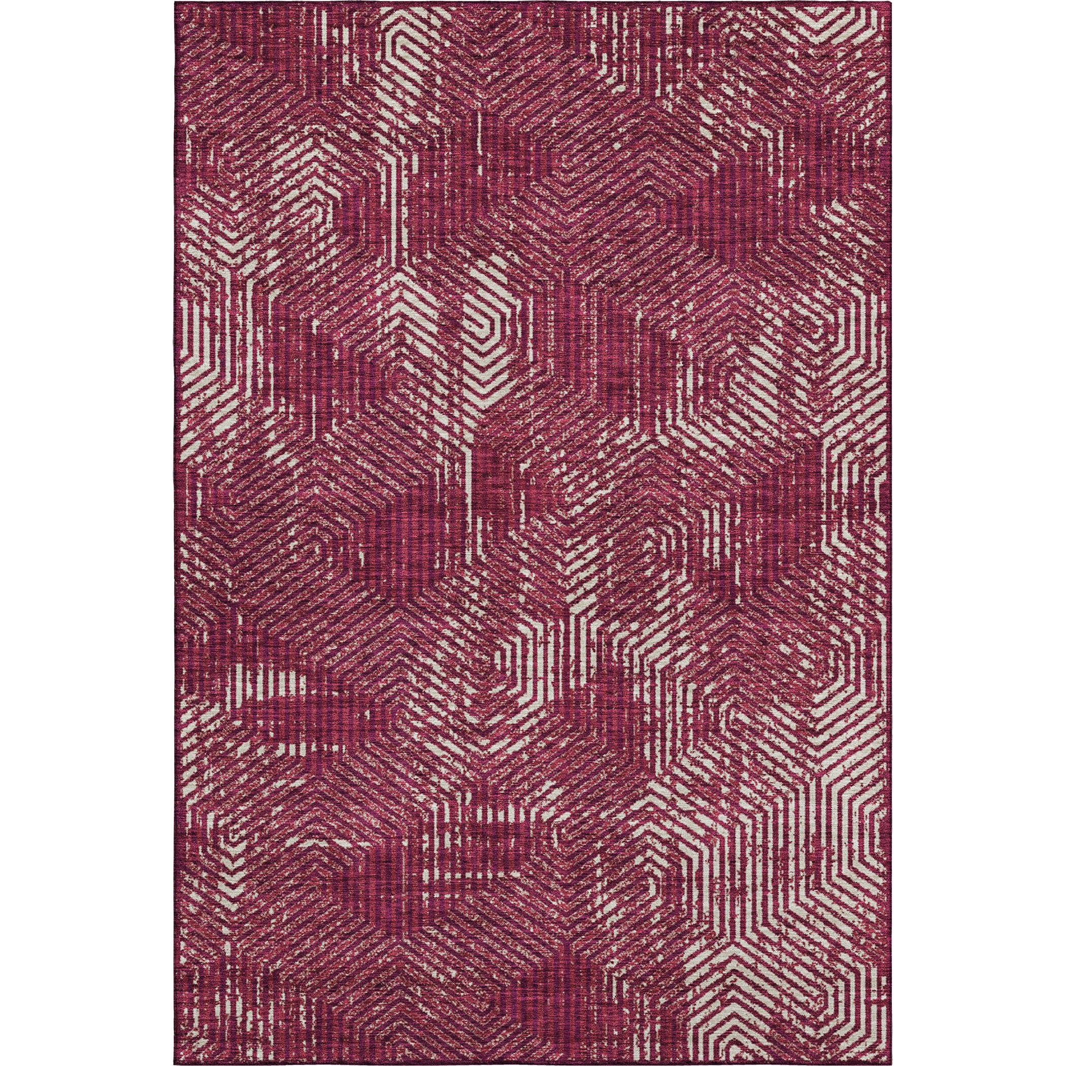 Bern Machine Washable Transitional Burgundy Red Rug 2'6" x 3'10" #shape_Rectangle