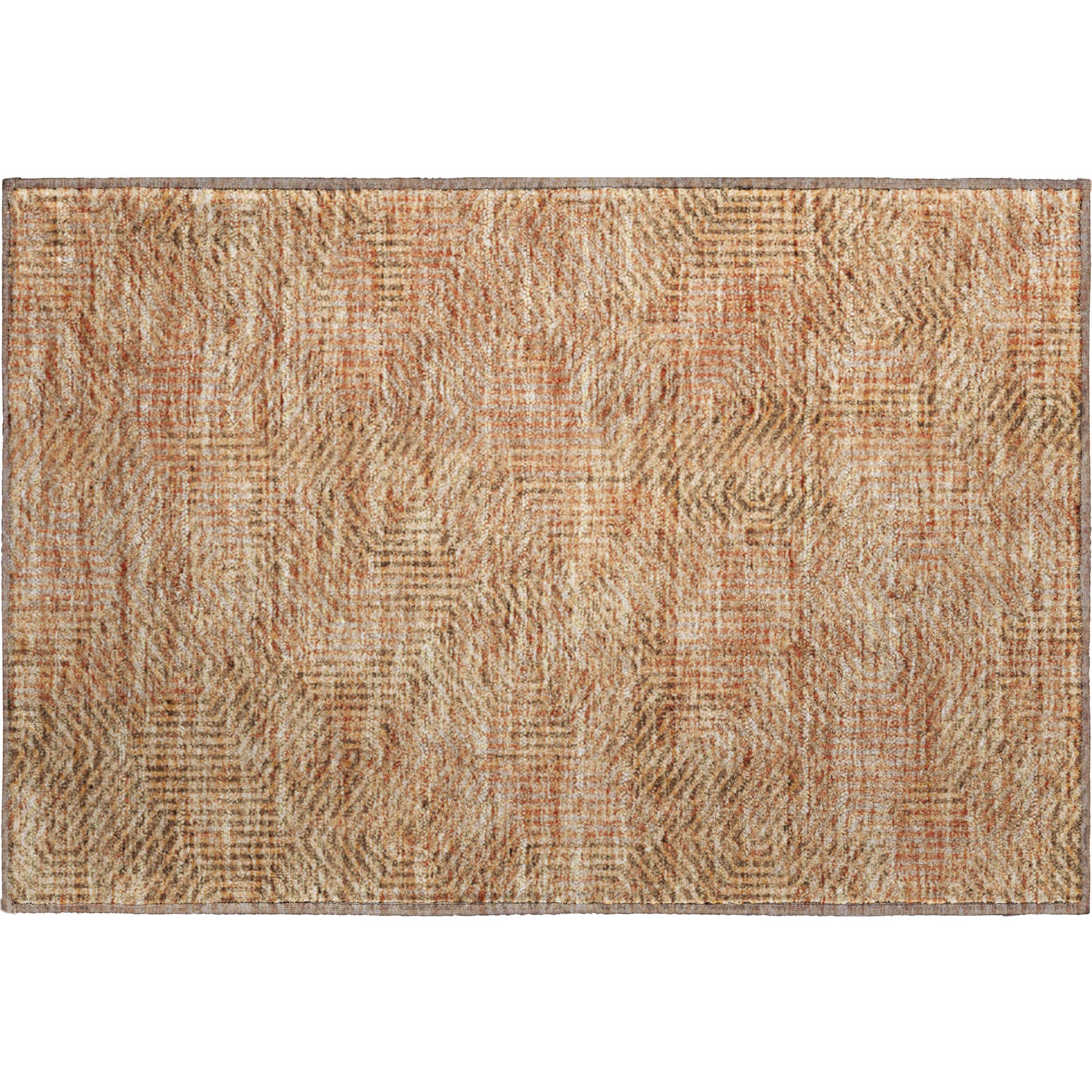 Bern Machine Washable Transitional Copper Orange Rug 1'8" x 2'6" #shape_Rectangle