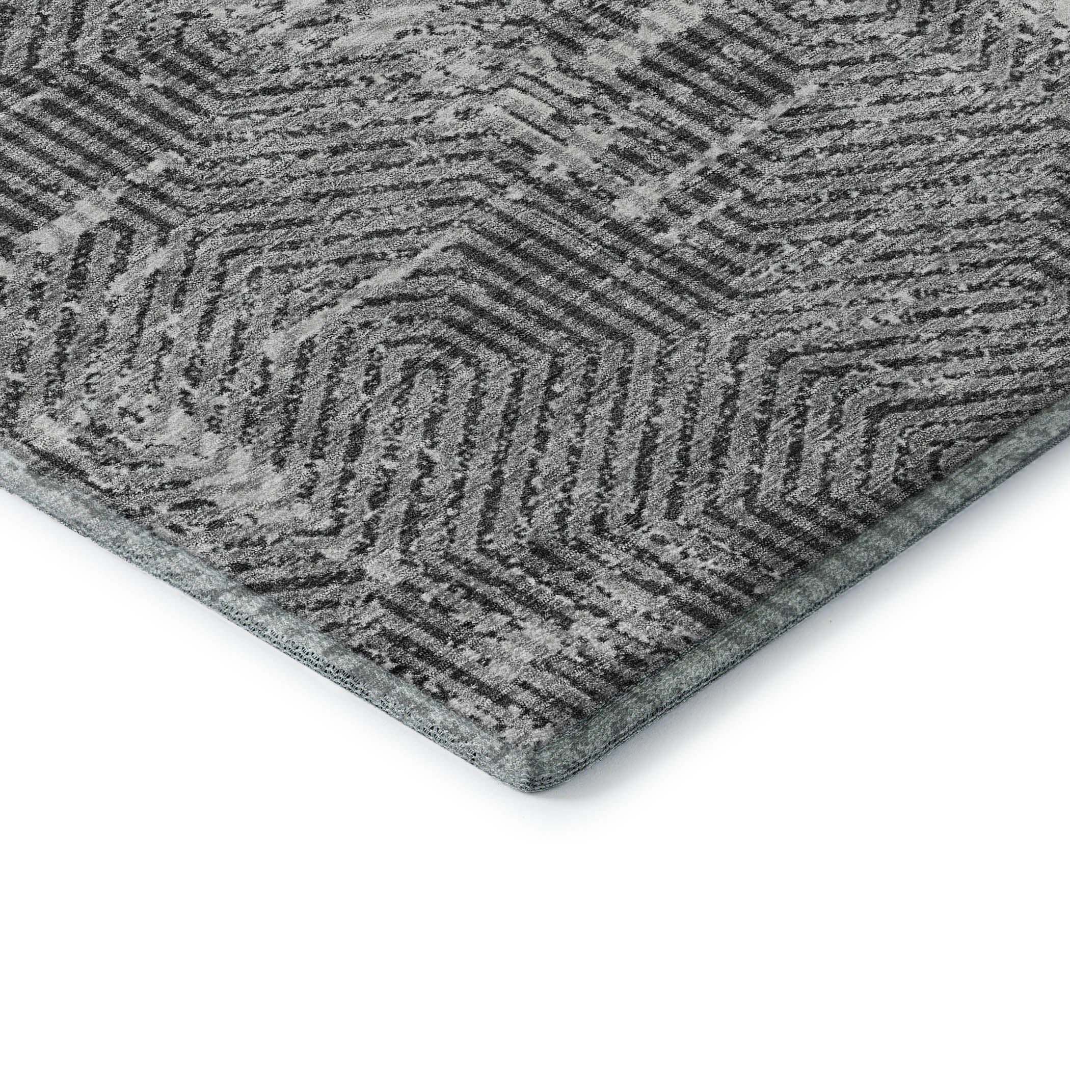 Bern Machine Washable Transitional Gray Rug 1'8" x 2'6" #shape_Rectangle