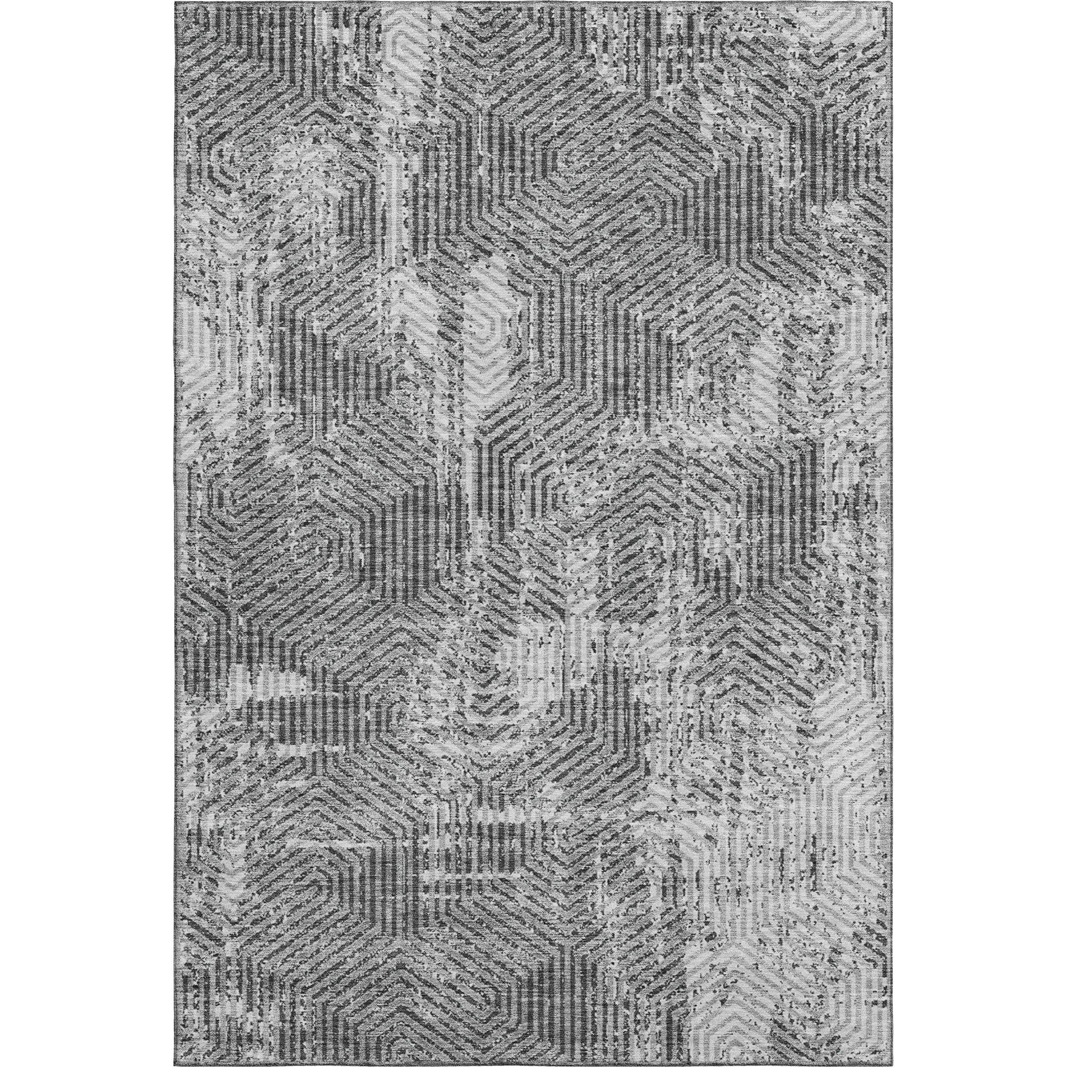 Bern Machine Washable Transitional Gray Rug 2'6" x 3'10" #shape_Rectangle