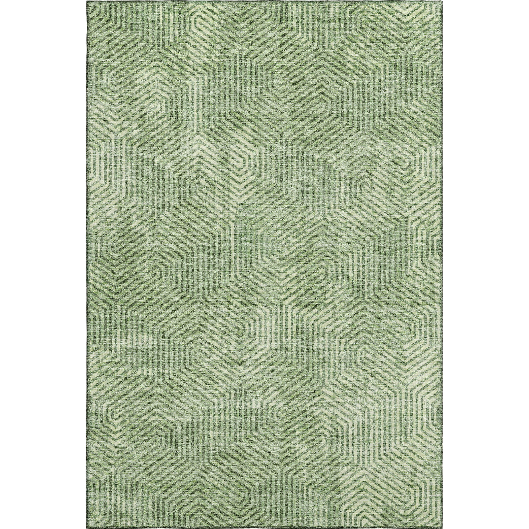 Bern Machine Washable Transitional Green Rug 2'6" x 3'10" #shape_Rectangle