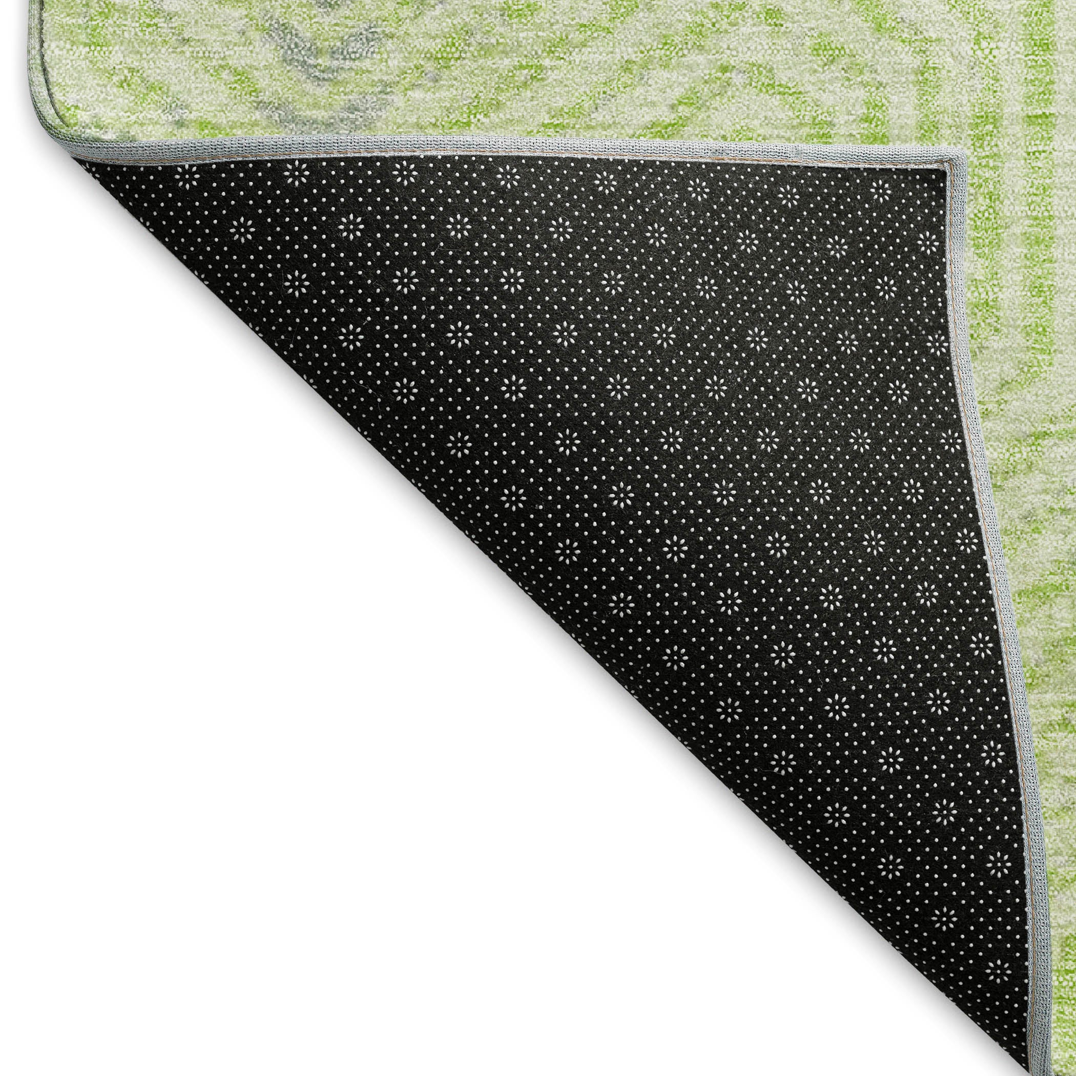 Bern Machine Washable Transitional Lime Green Rug 1'8" x 2'6" #shape_Rectangle