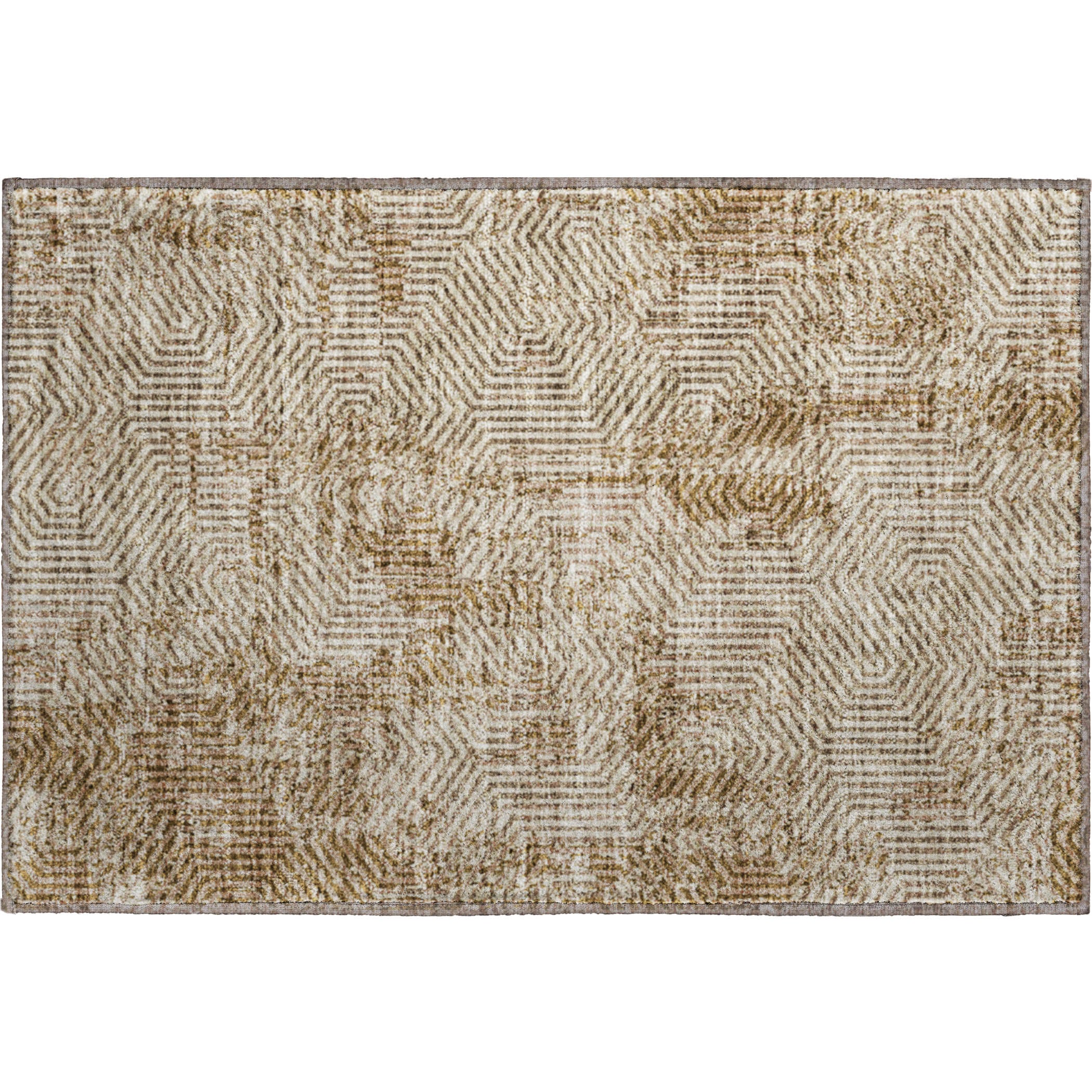 Bern Machine Washable Transitional Mocha Brown Rug 1'8" x 2'6" #shape_Rectangle