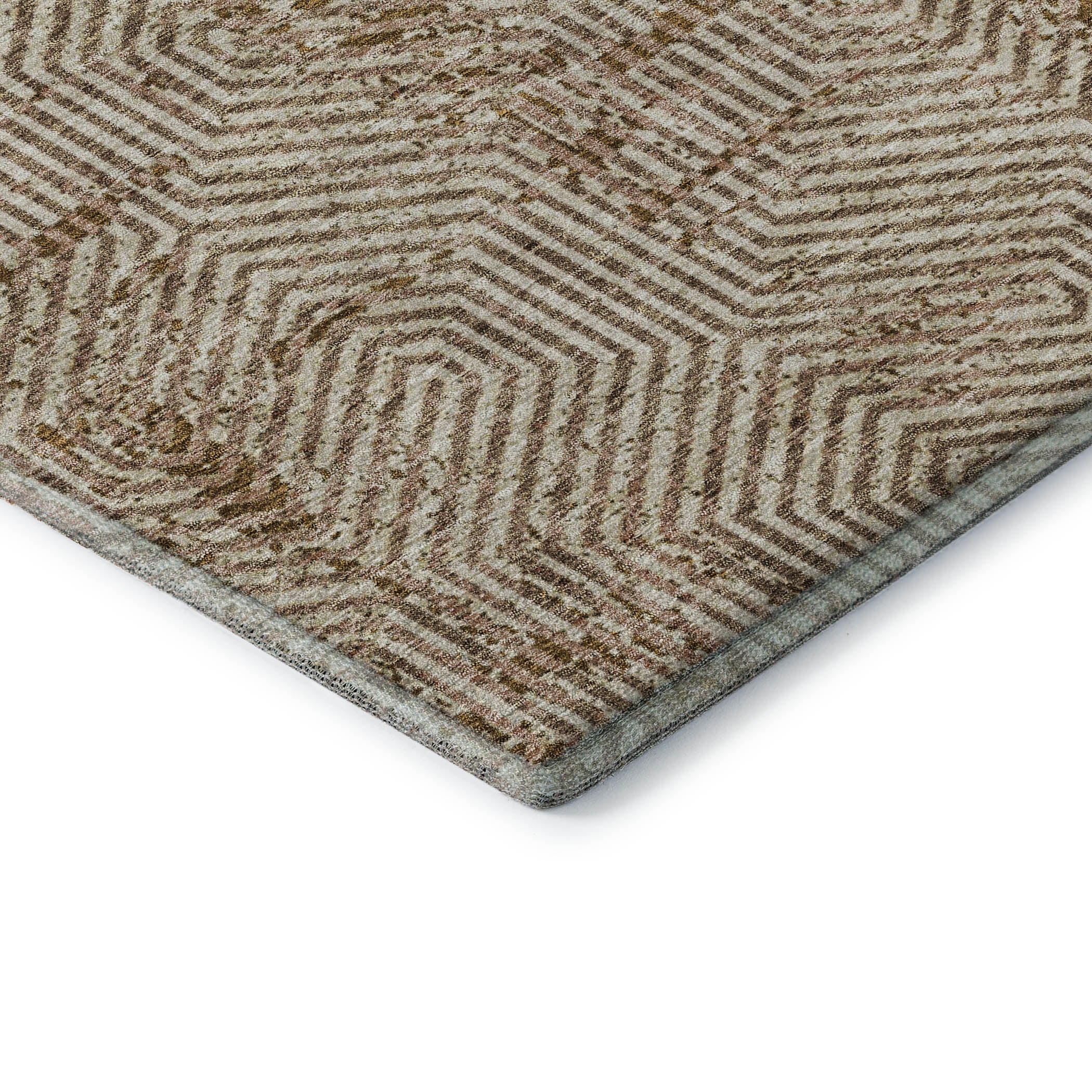 Bern Machine Washable Transitional Mocha Brown Rug 1'8" x 2'6" #shape_Rectangle