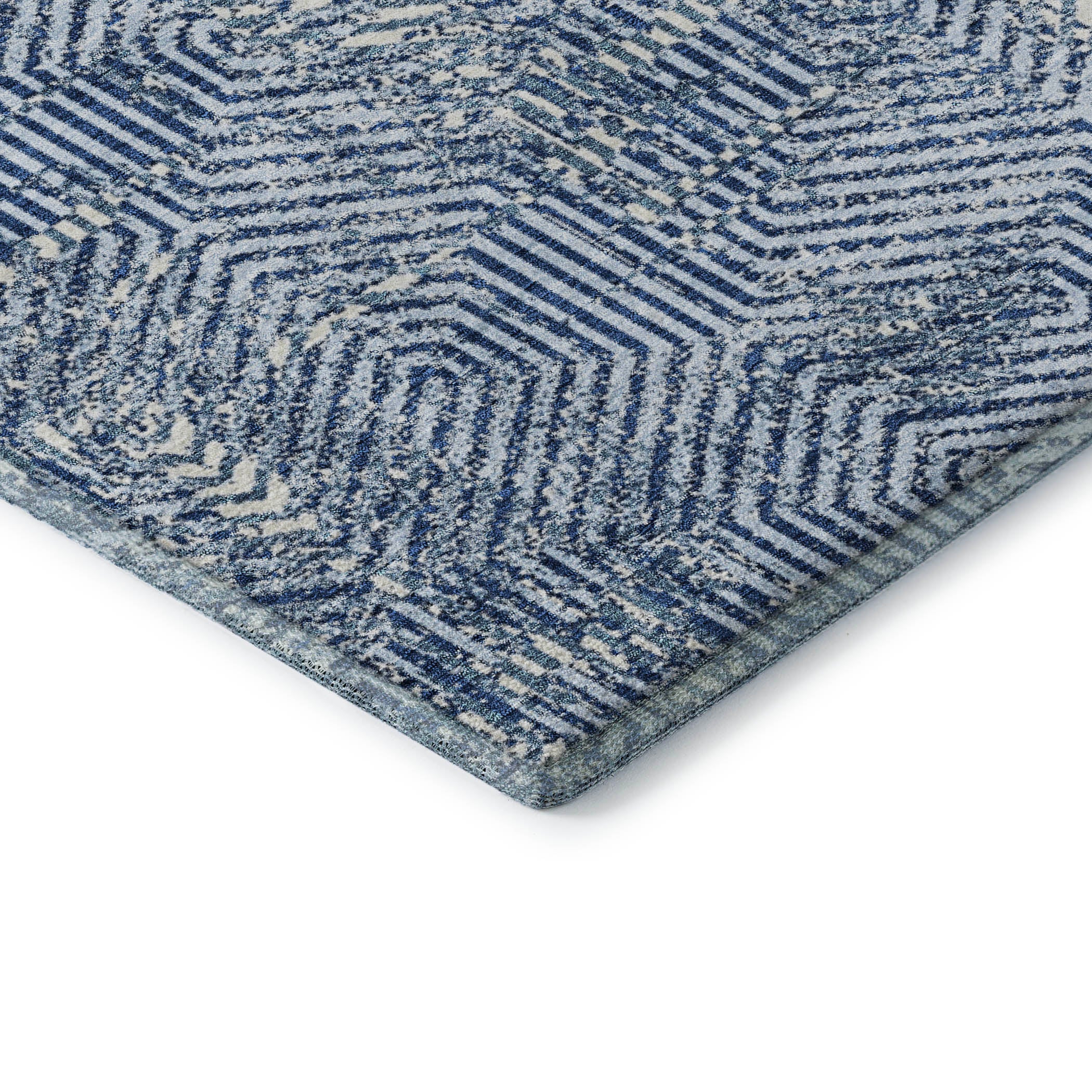 Bern Machine Washable Transitional Navy Blue Rug 1'8" x 2'6" #shape_Rectangle