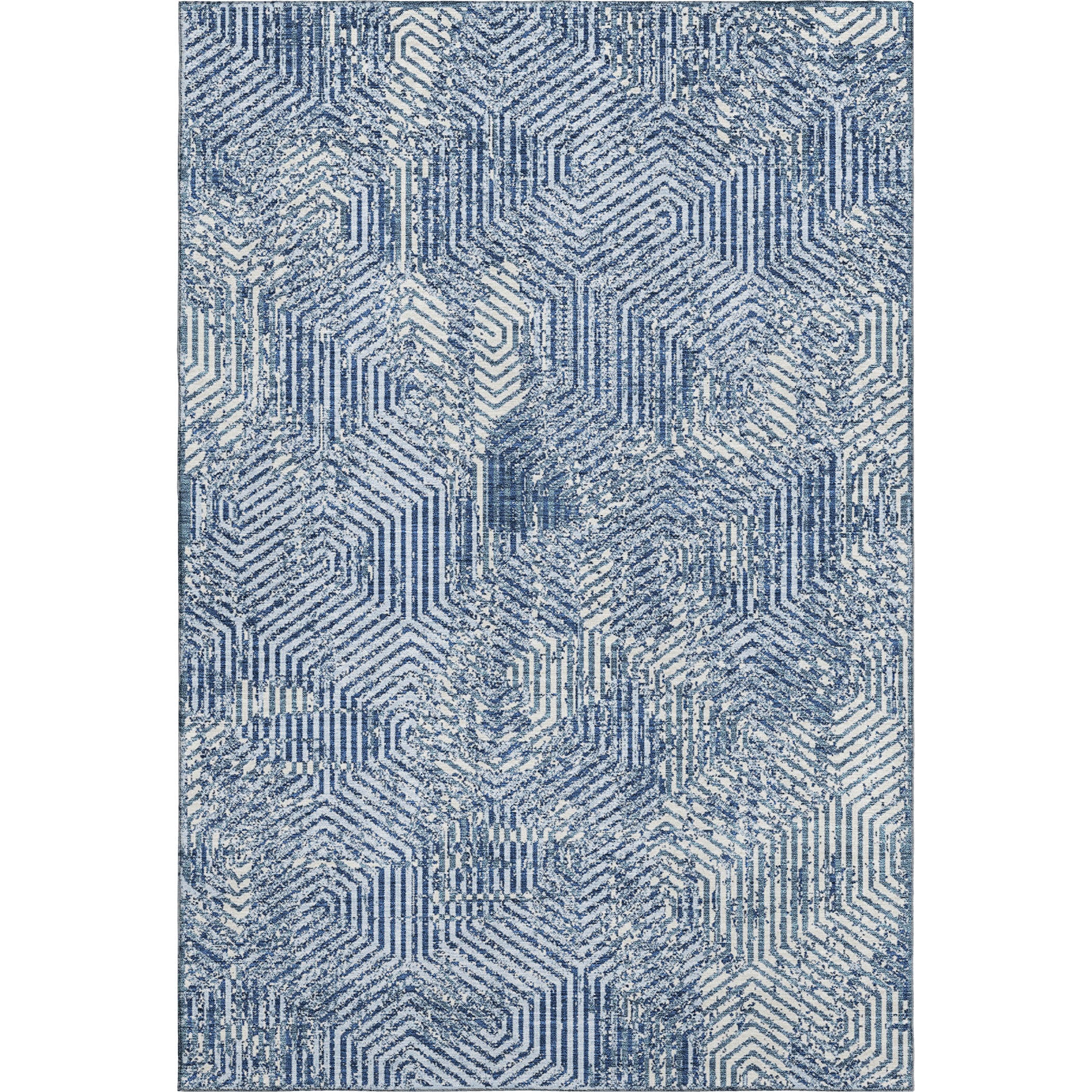 Bern Machine Washable Transitional Navy Blue Rug 2'6" x 3'10" #shape_Rectangle