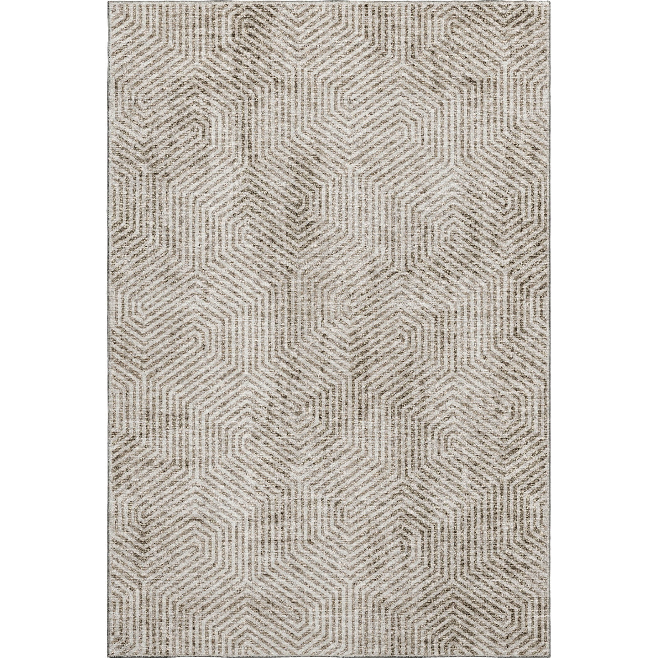 Bern Machine Washable Transitional Taupe Brown Rug 2'6" x 3'10" #shape_Rectangle