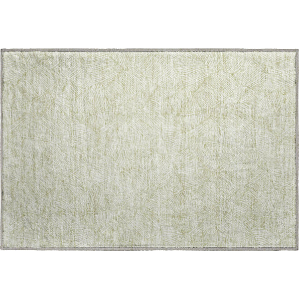 Dubrovnik Machine Washable Transitional Aloe Green Rug 1'8" x 2'6"