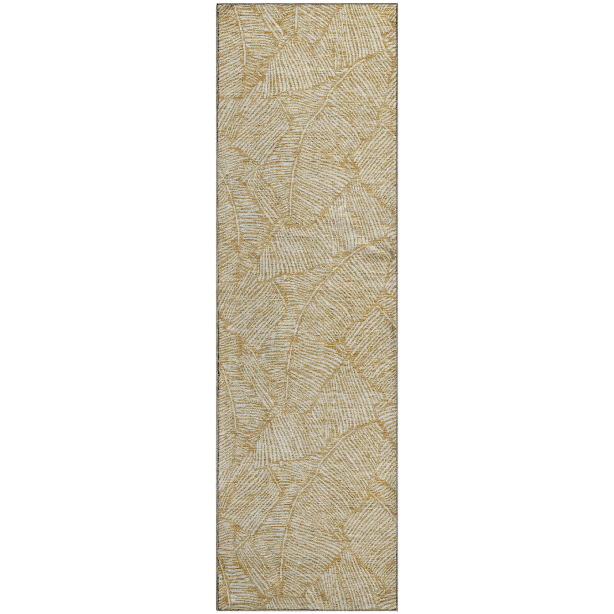 Dubrovnik Machine Washable Transitional Gold Rug 2'3" x 7'6" #shape_Runner