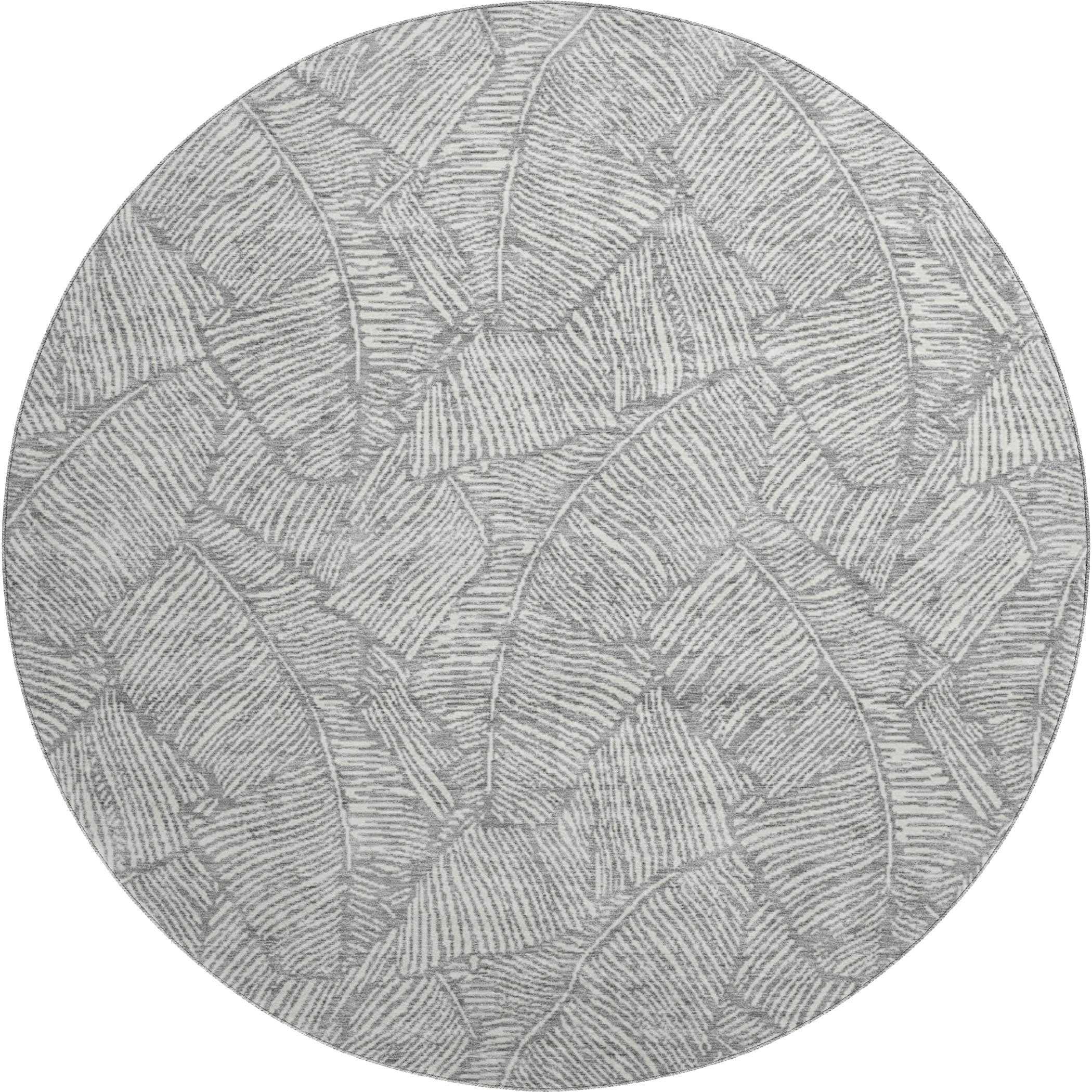Dubrovnik Machine Washable Transitional Gray Rug 8' x 8' #shape_Round