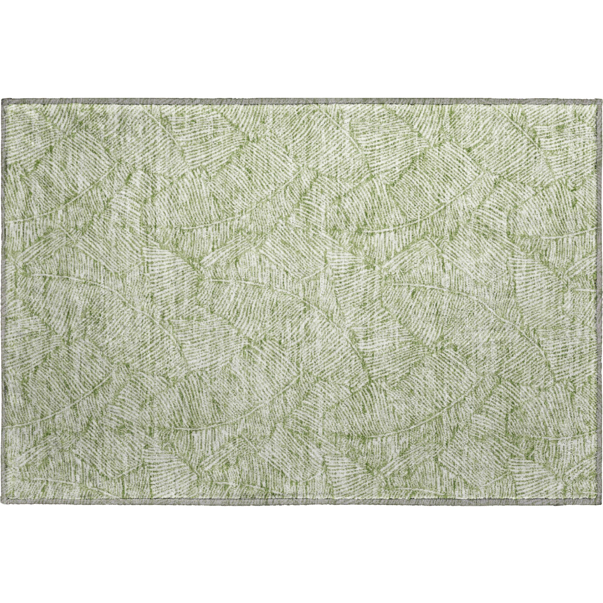 Dubrovnik Machine Washable Transitional Green Rug 1'8" x 2'6" #shape_Rectangle