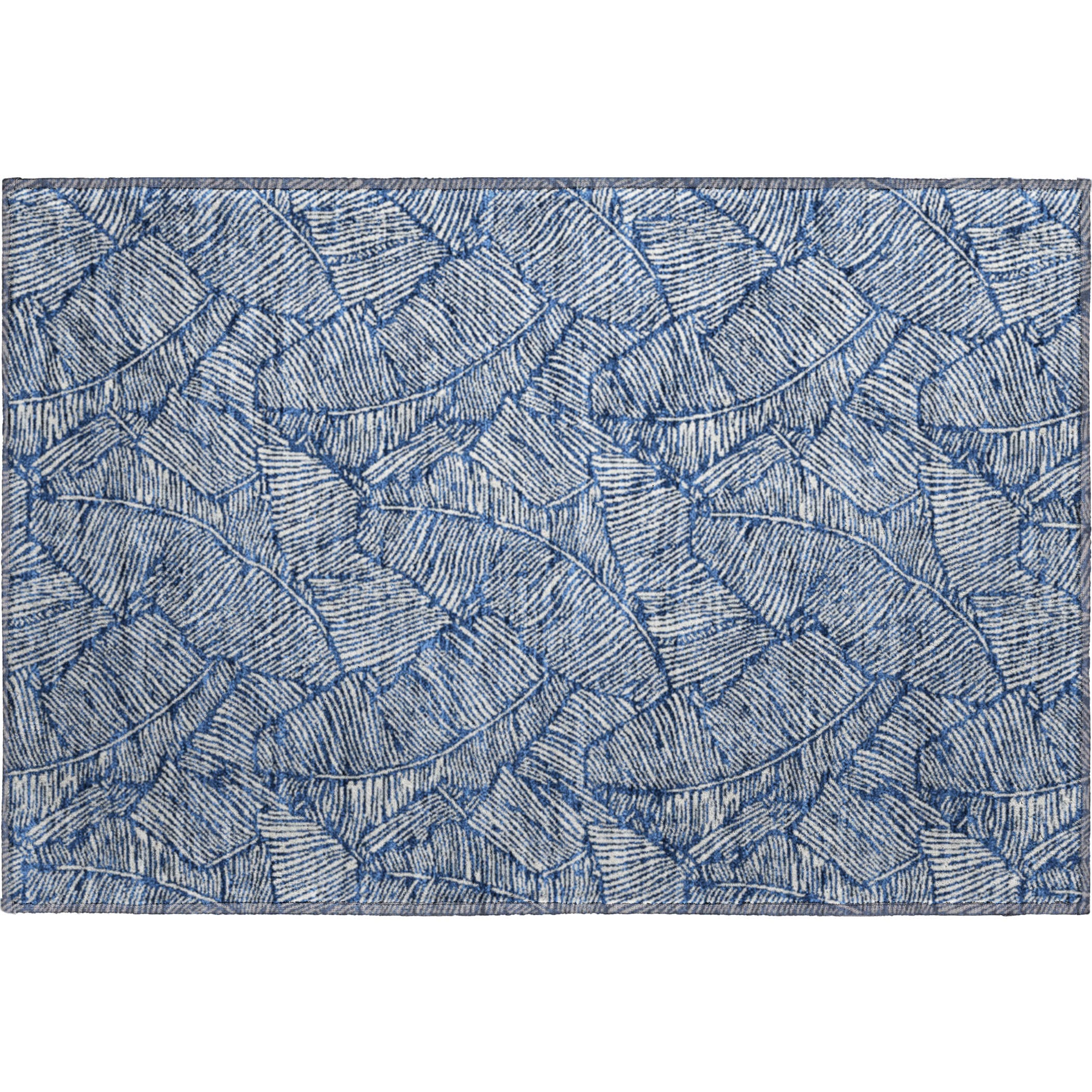 Dubrovnik Machine Washable Transitional Navy Blue Rug 1'8" x 2'6" #shape_Rectangle