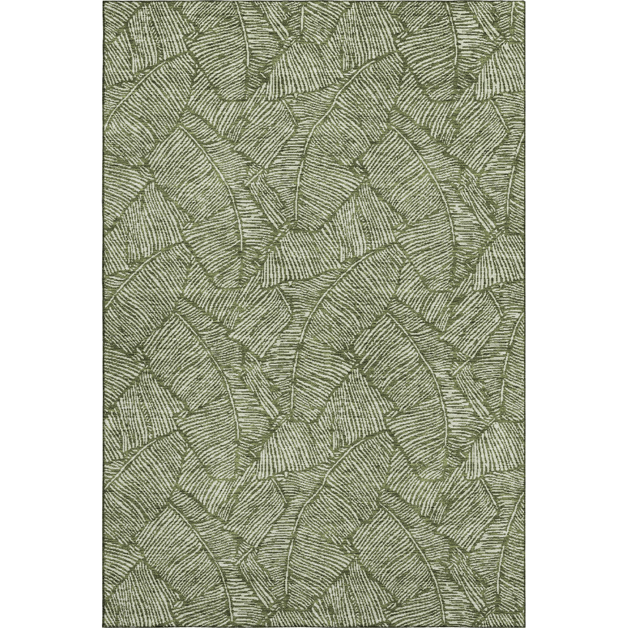 Dubrovnik Machine Washable Transitional Olive Green Rug 2'6" x 3'10" #shape_Rectangle