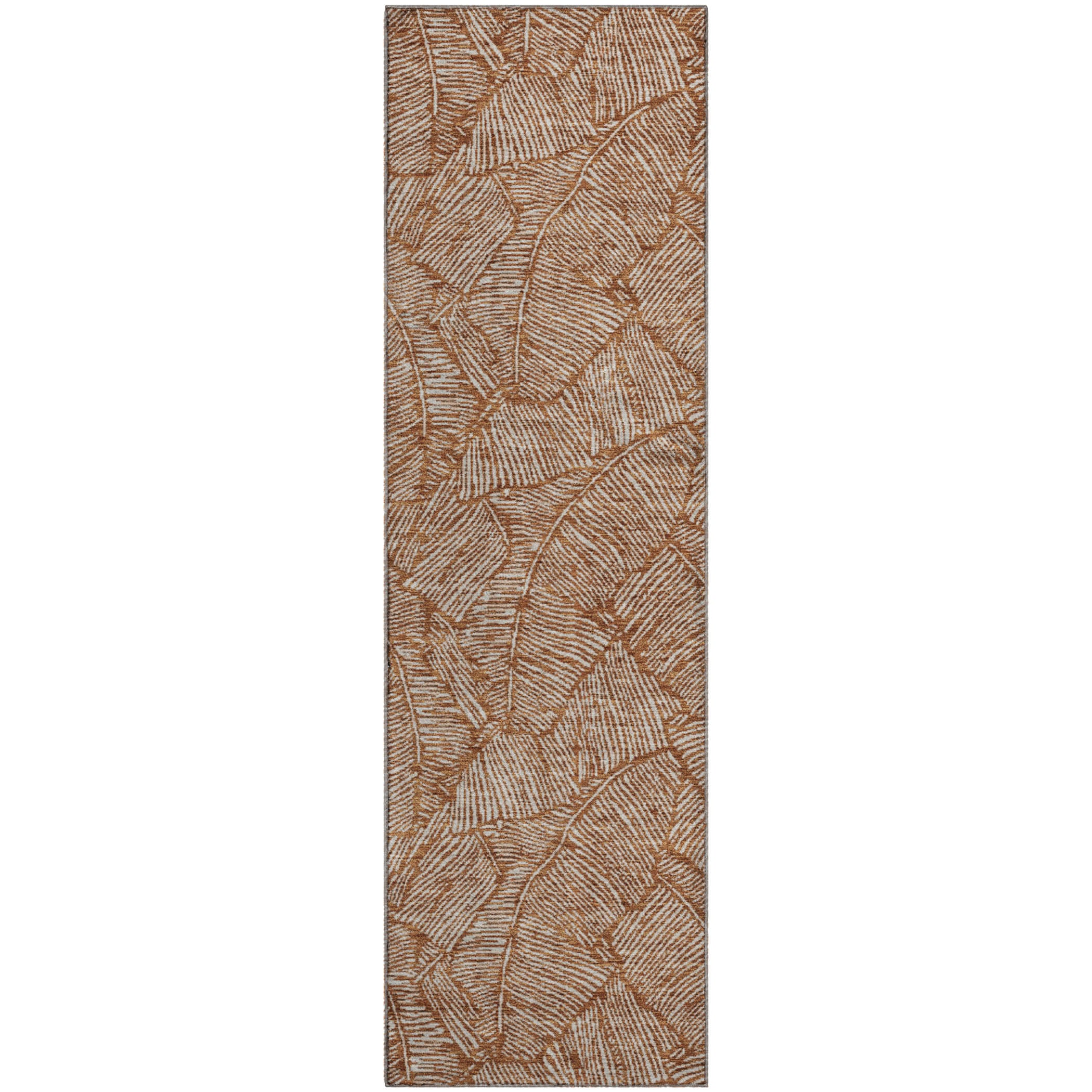 Dubrovnik Machine Washable Transitional Paprika Orange Rug 2'3" x 7'6" #shape_Runner