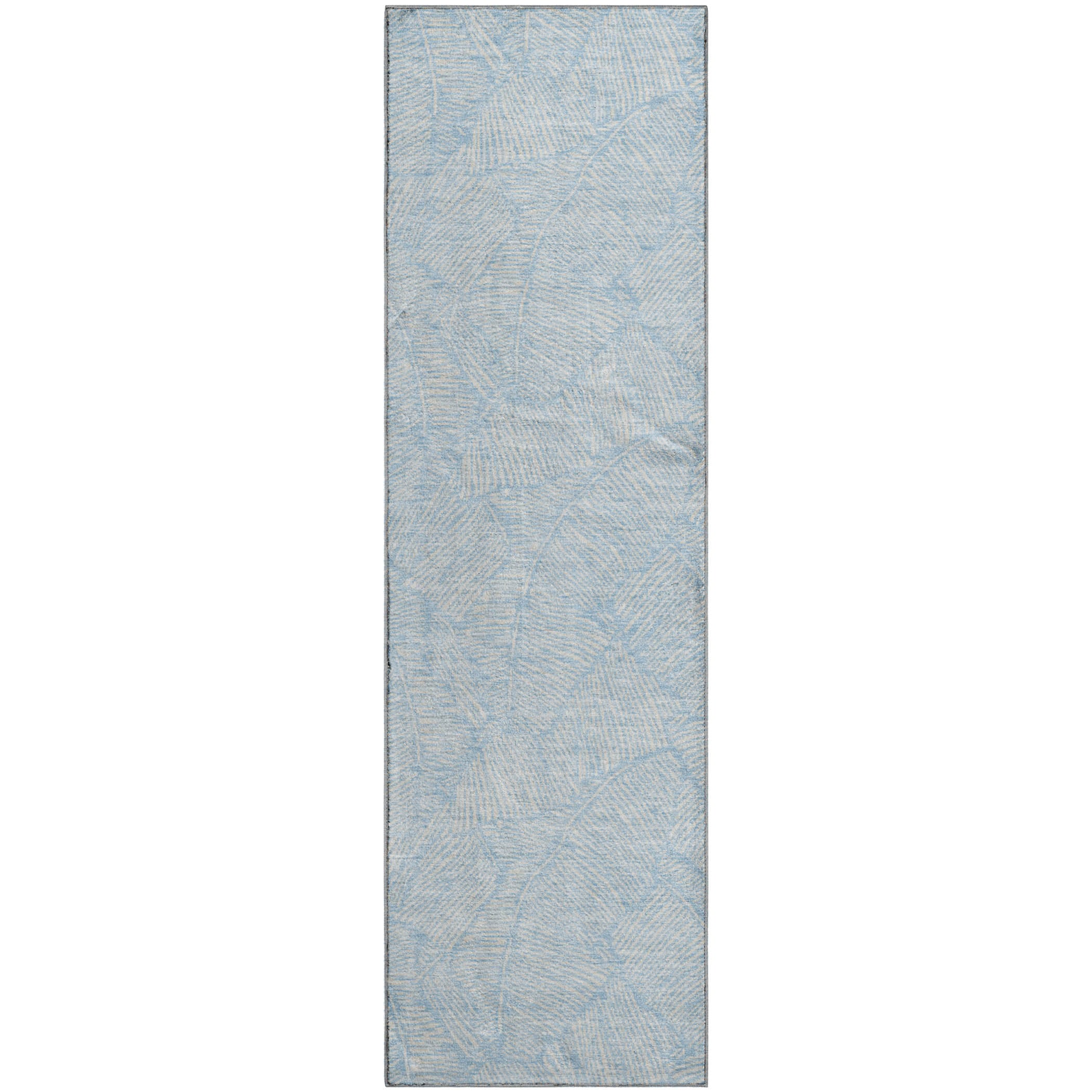 Dubrovnik Machine Washable Transitional Sky Blue Rug 2'3" x 7'6" #shape_Runner