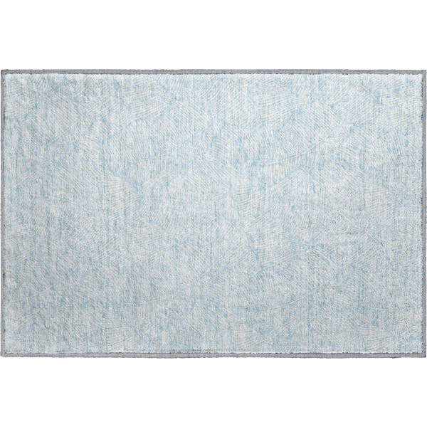Dubrovnik Machine Washable Transitional Sky Blue Rug 1'8" x 2'6"