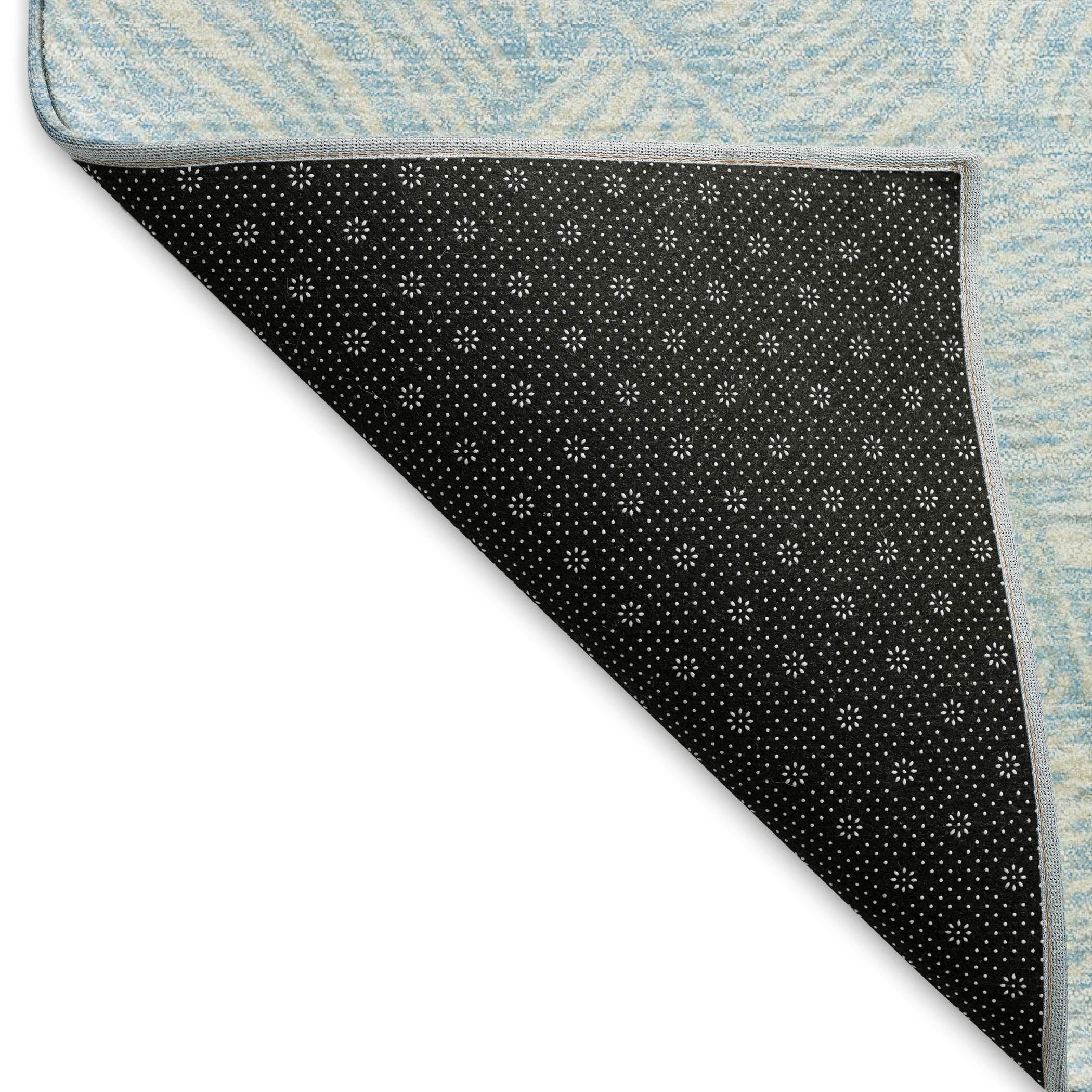 Dubrovnik Machine Washable Transitional Sky Blue Rug 1'8" x 2'6" #shape_Rectangle