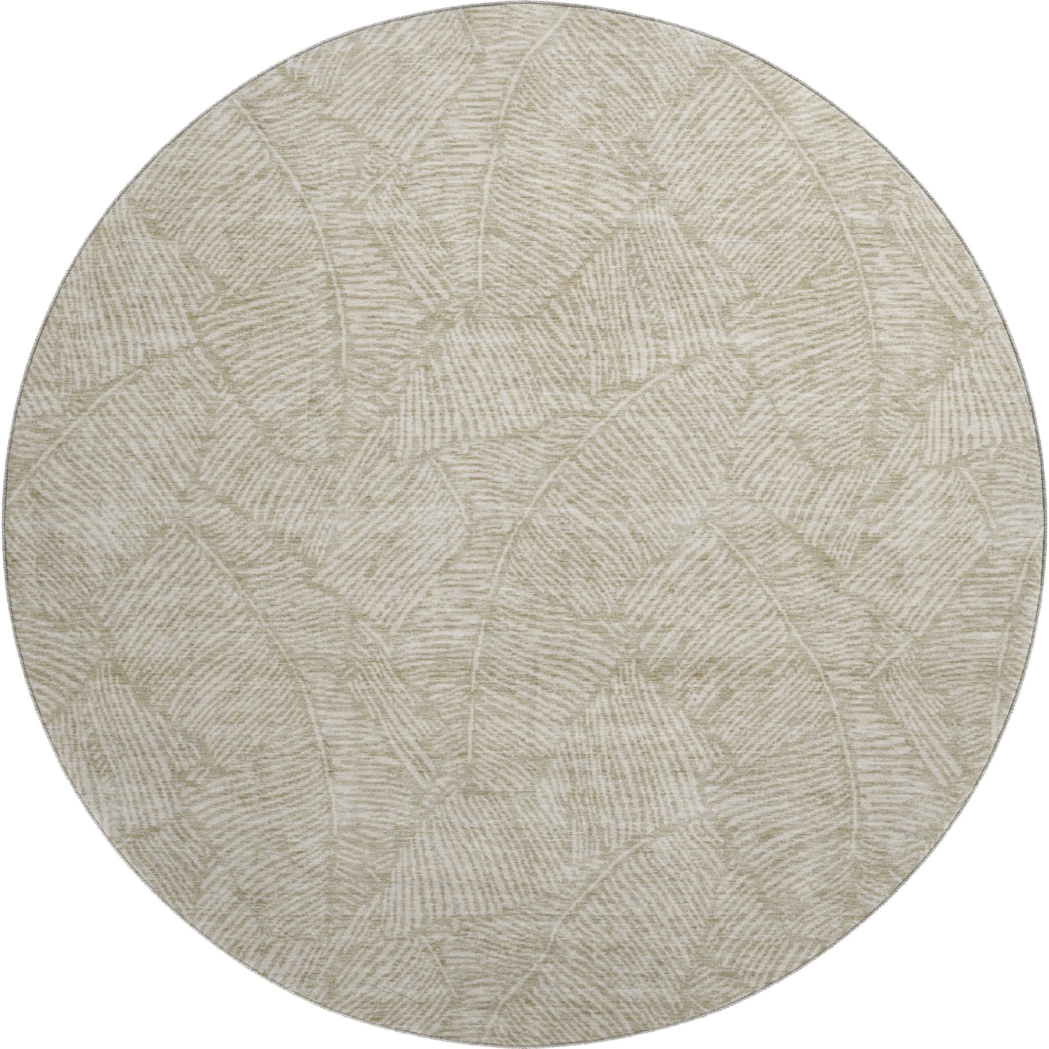 Dubrovnik Machine Washable Transitional Taupe Brown Rug 8' x 8' #shape_Round