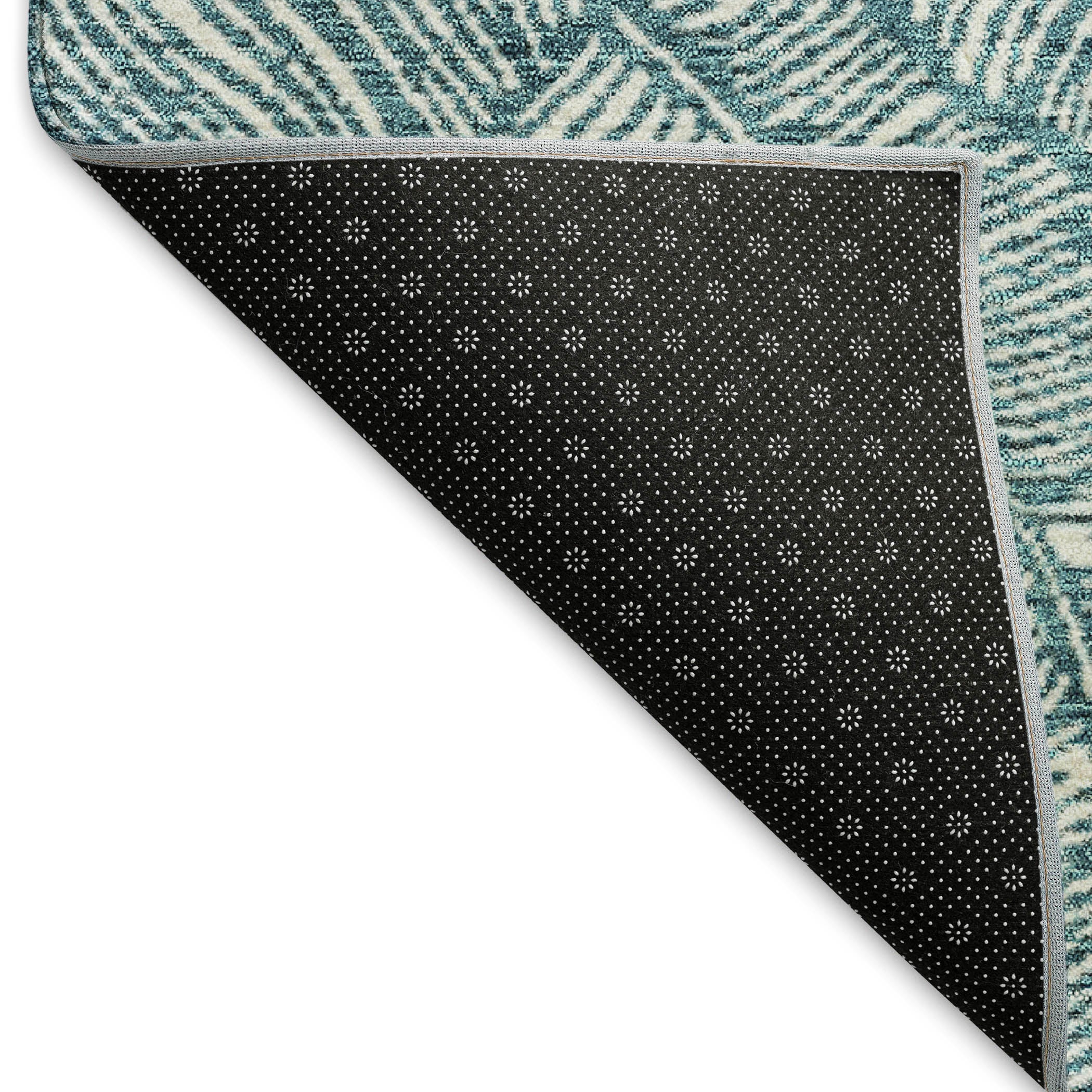 Dubrovnik Machine Washable Transitional Teal Rug 1'8" x 2'6" #shape_Rectangle