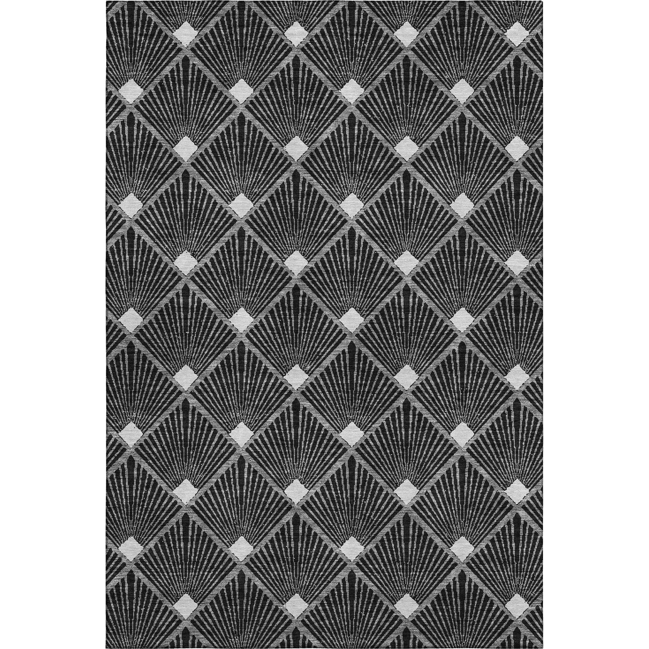 Kotor Machine Washable Transitional Black Rug 2'6" x 3'10" #shape_Rectangle