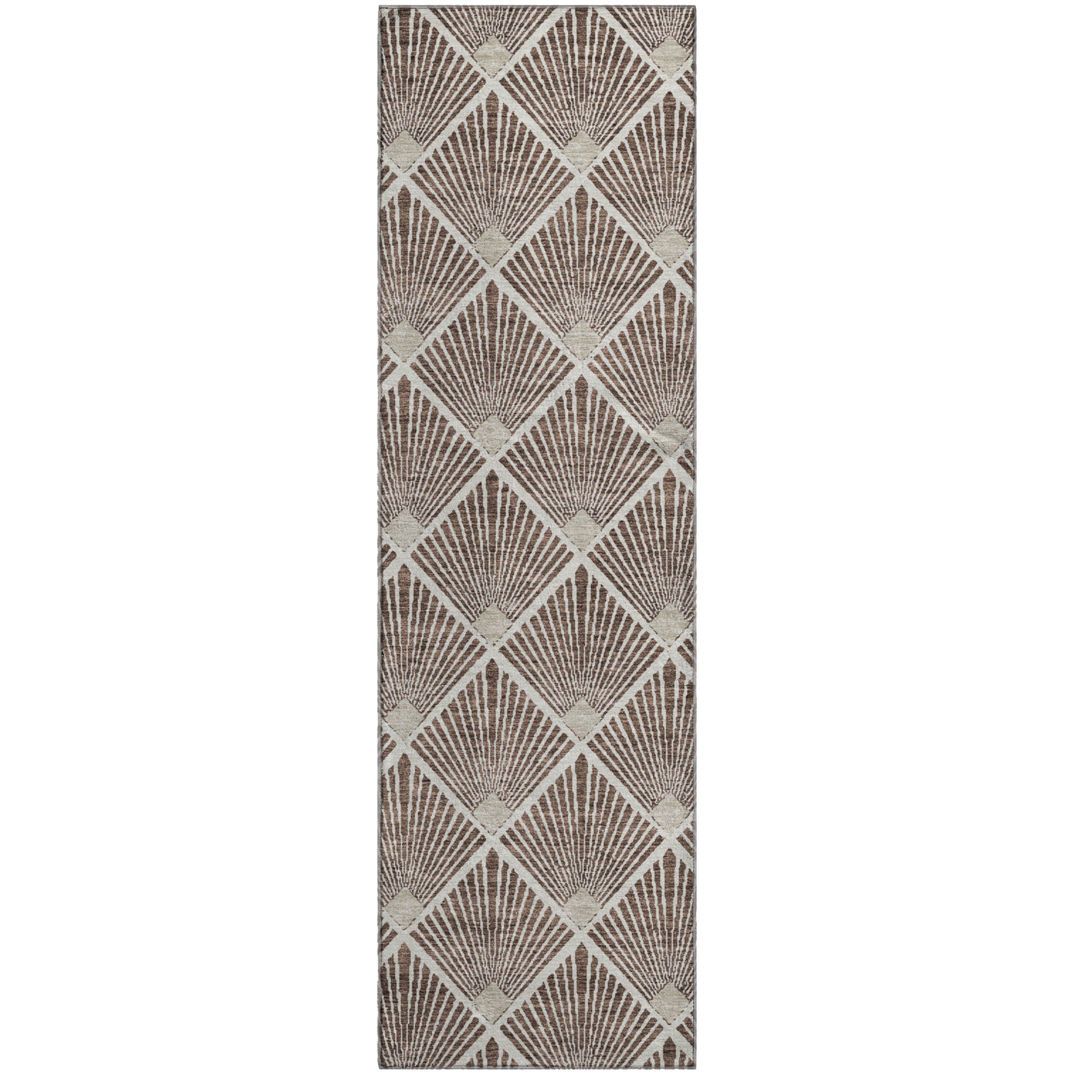 Kotor Machine Washable Transitional Brown Rug 2'3" x 7'6" #shape_Runner