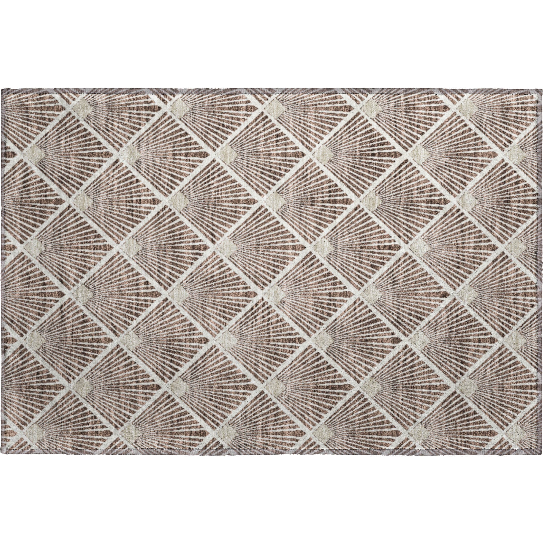 Kotor Machine Washable Transitional Brown Rug 1'8" x 2'6" #shape_Rectangle