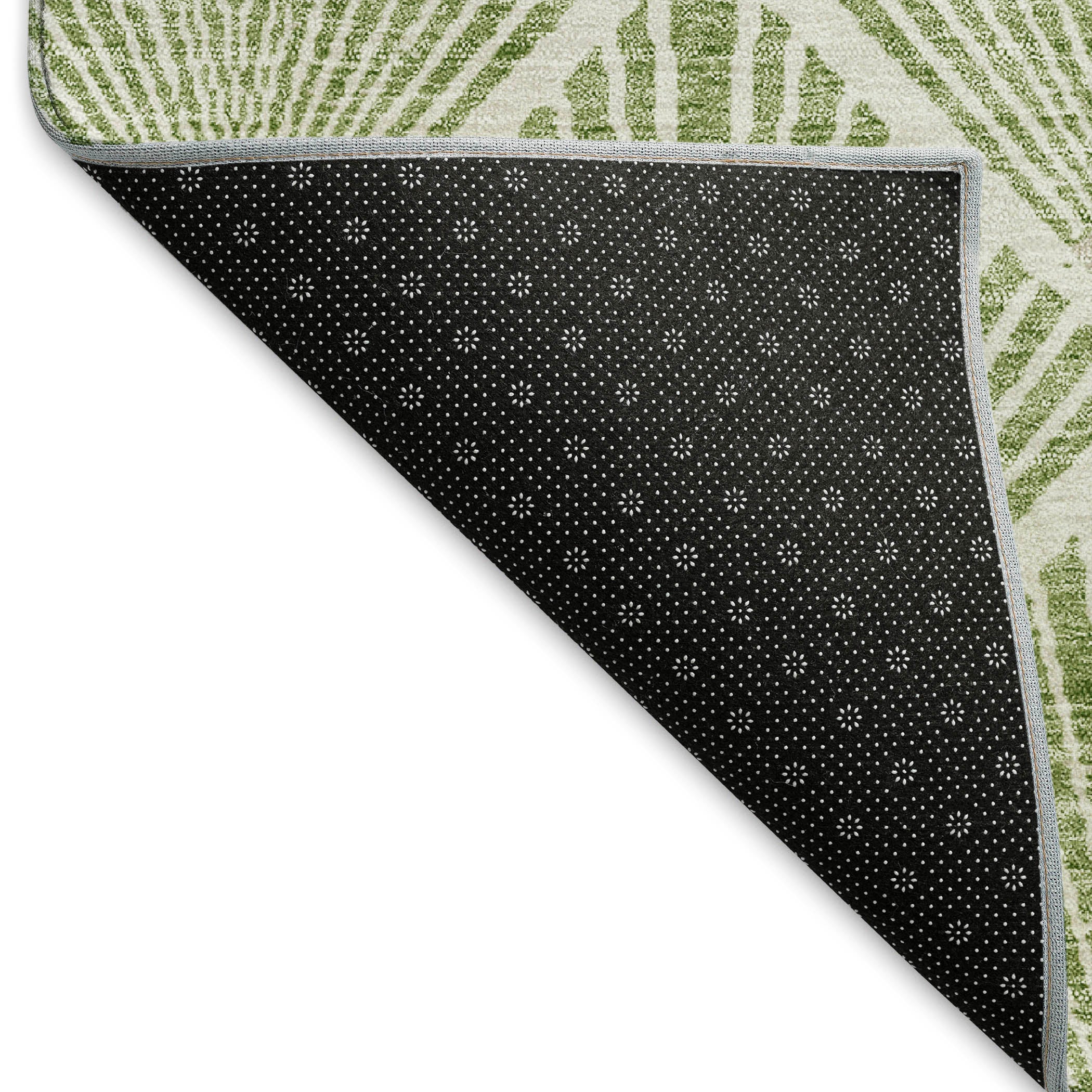 Kotor Machine Washable Transitional Green Rug 1'8" x 2'6" #shape_Rectangle