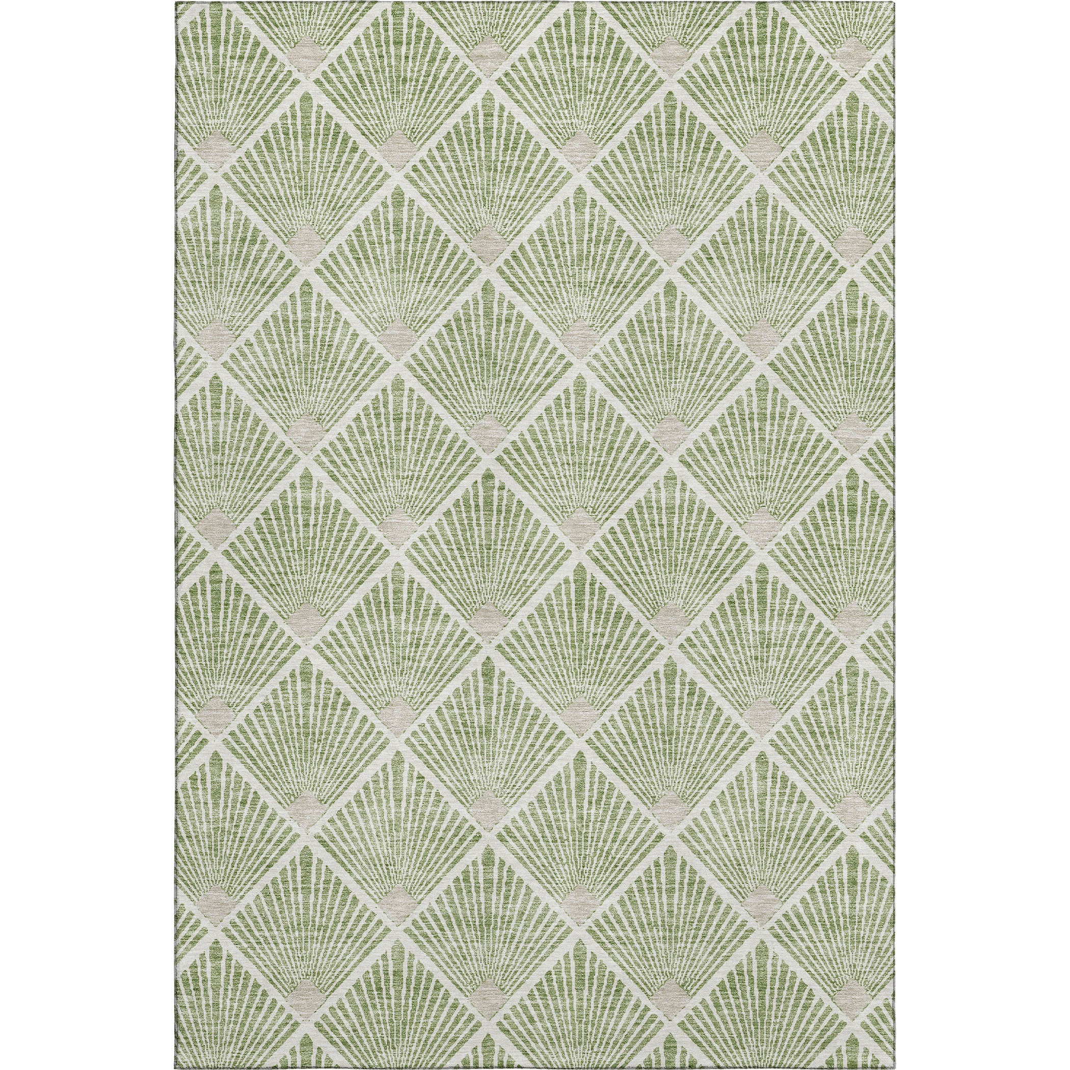 Kotor Machine Washable Transitional Green Rug 2'6" x 3'10" #shape_Rectangle