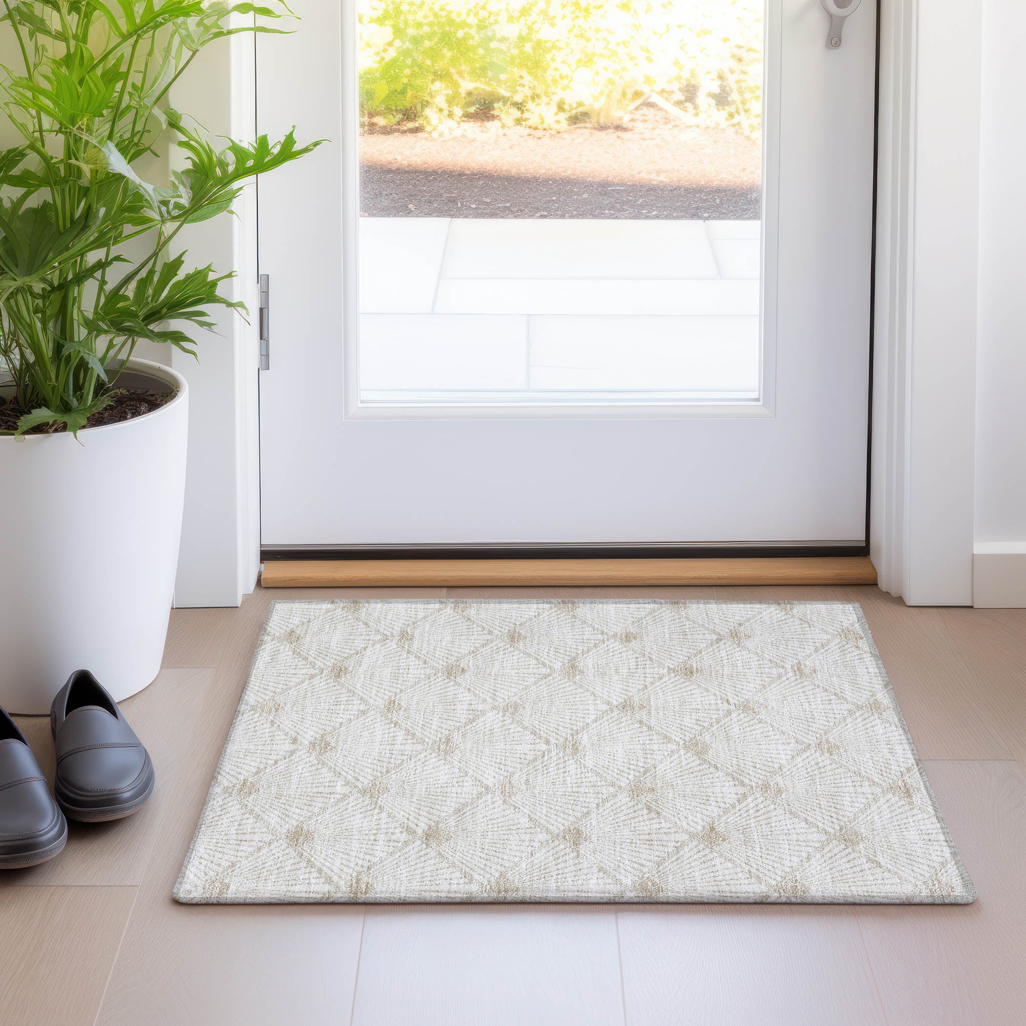 Kotor Machine Washable Transitional Ivory Rug 1'8" x 2'6" #shape_Rectangle