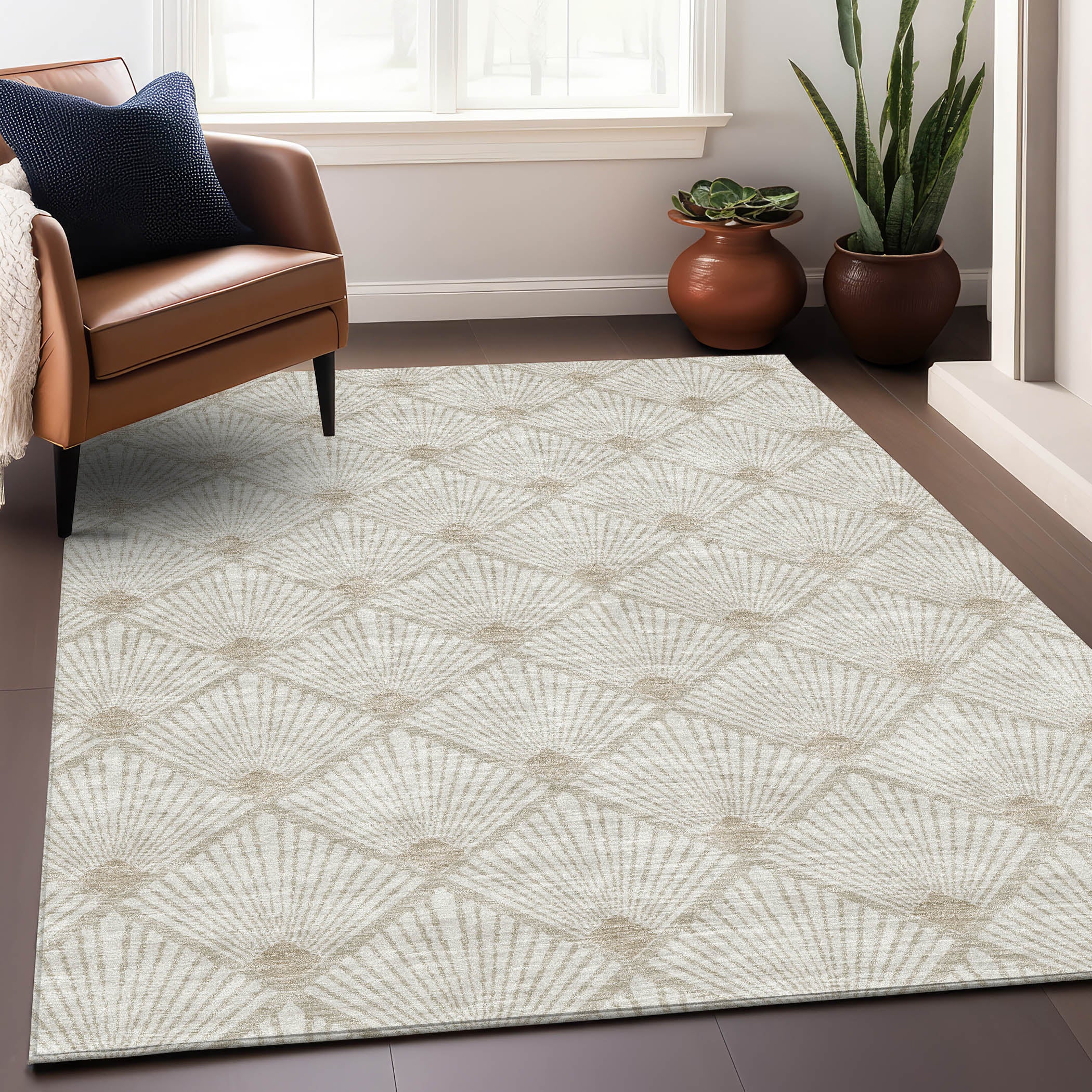 Kotor Machine Washable Transitional Ivory Rug 2'6" x 3'10" #shape_Rectangle