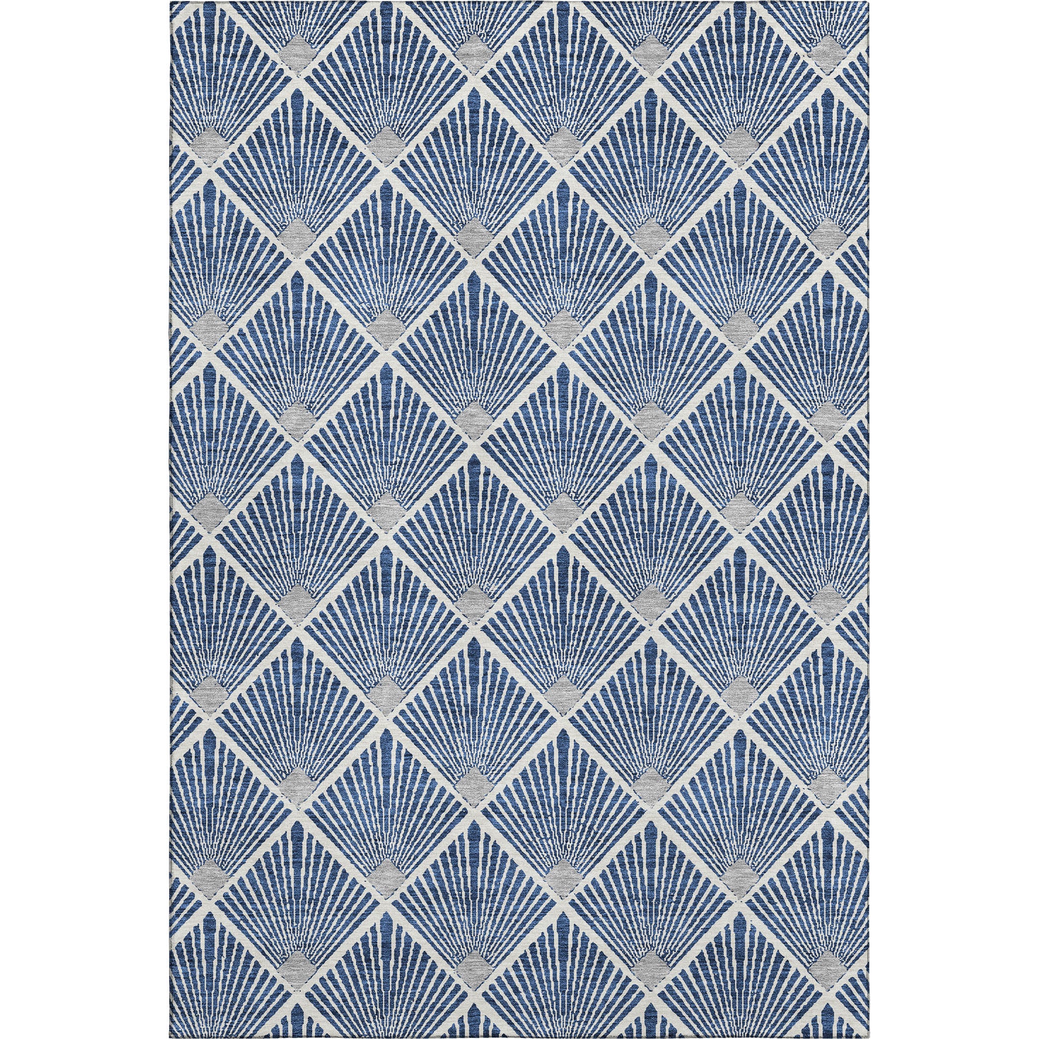 Kotor Machine Washable Transitional Navy Blue Rug 2'6" x 3'10" #shape_Rectangle